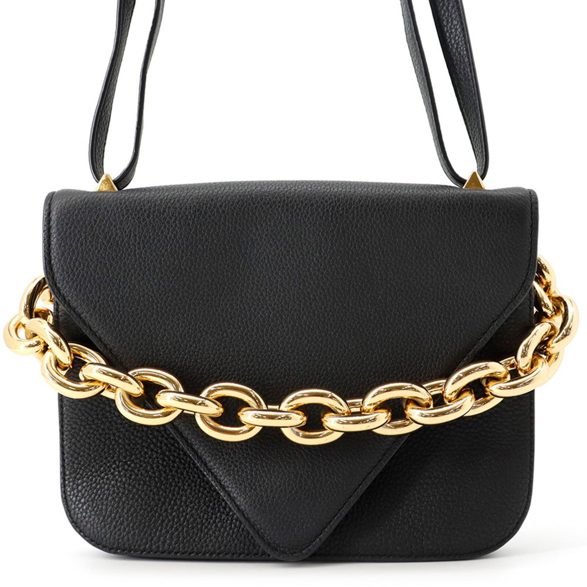 Bottega Veneta Black Leather Handbag Shoulder Bag (Pre-Owned)
