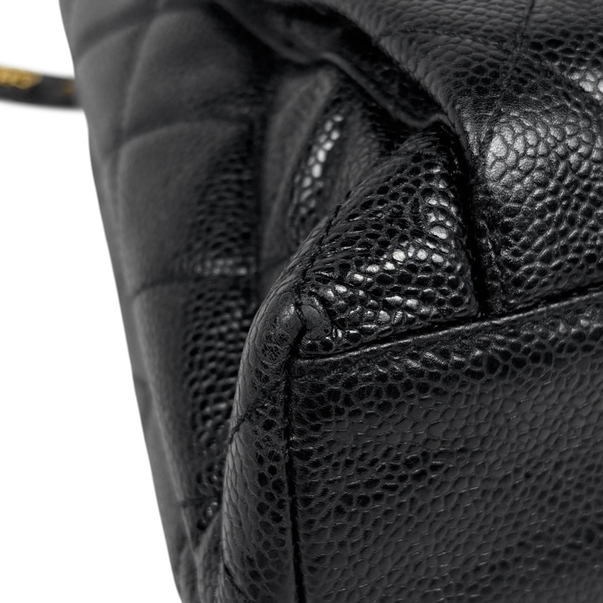Chanel Black Grained Calfskin Shoulder Bag Tote Bag (Pre-Owned)