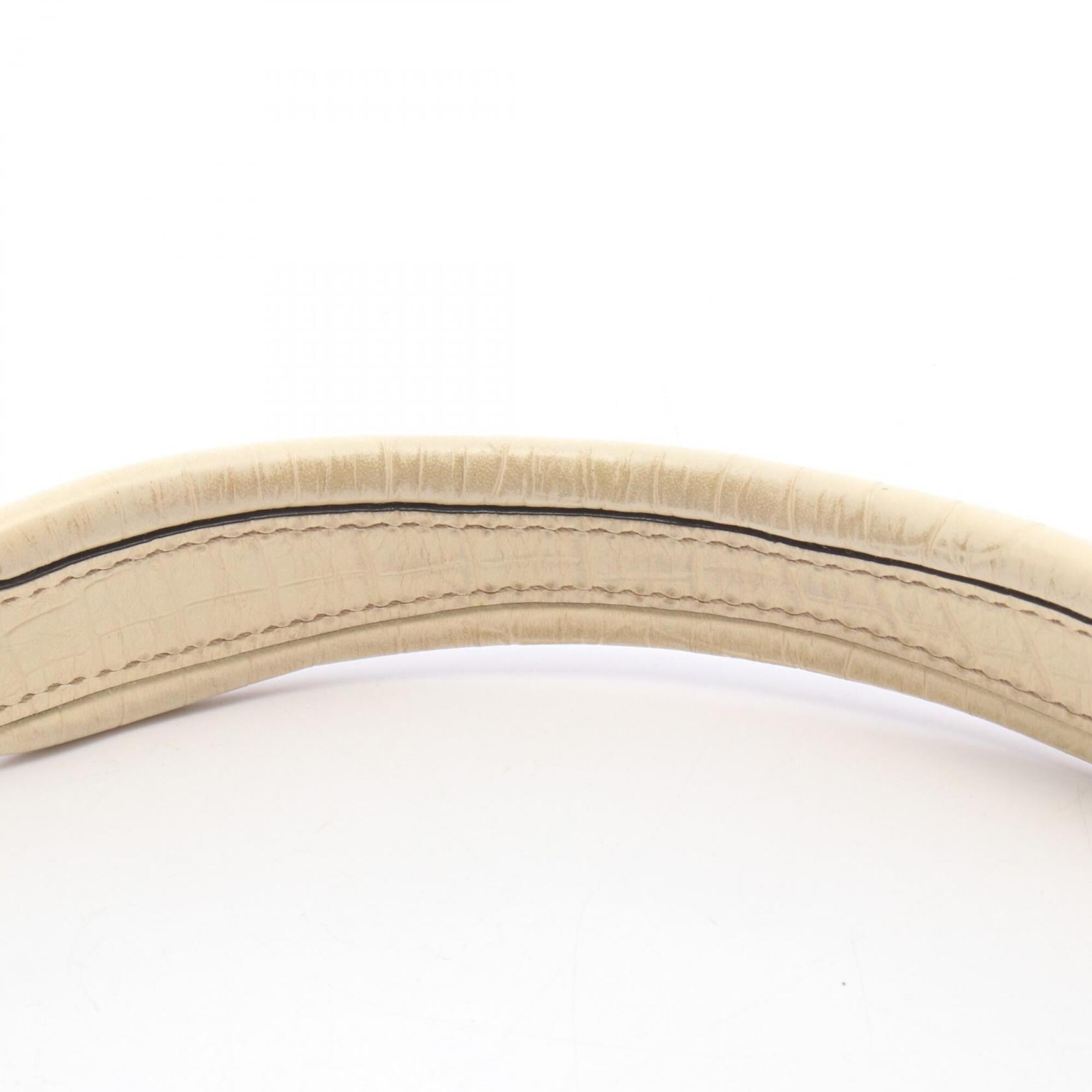 Celine Beige Ivory Canvas Leather Shoulder Bag (Pre-Owned)