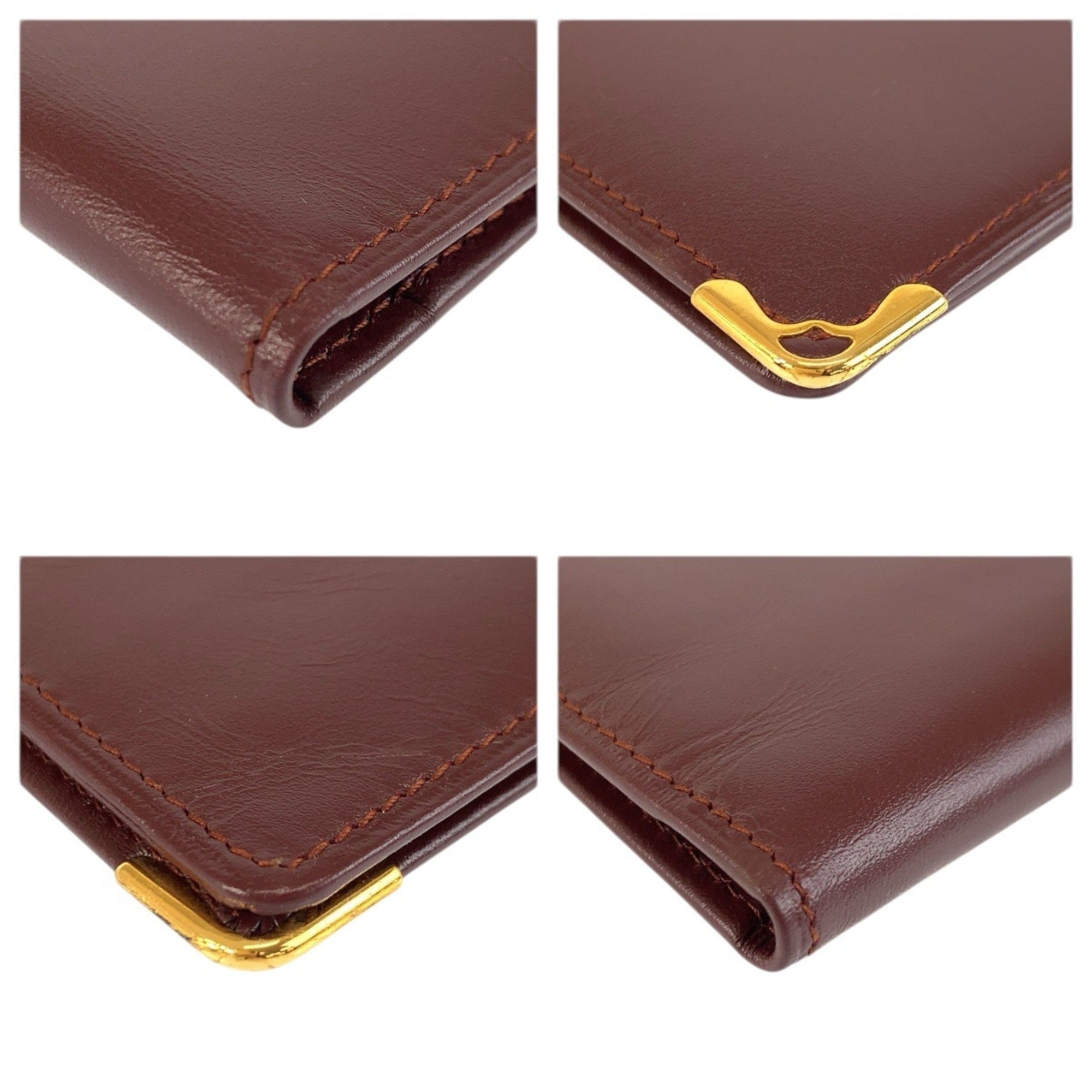Cartier Bordeaux Leather Long Bill Wallet (Bi-Fold) (Pre-Owned)