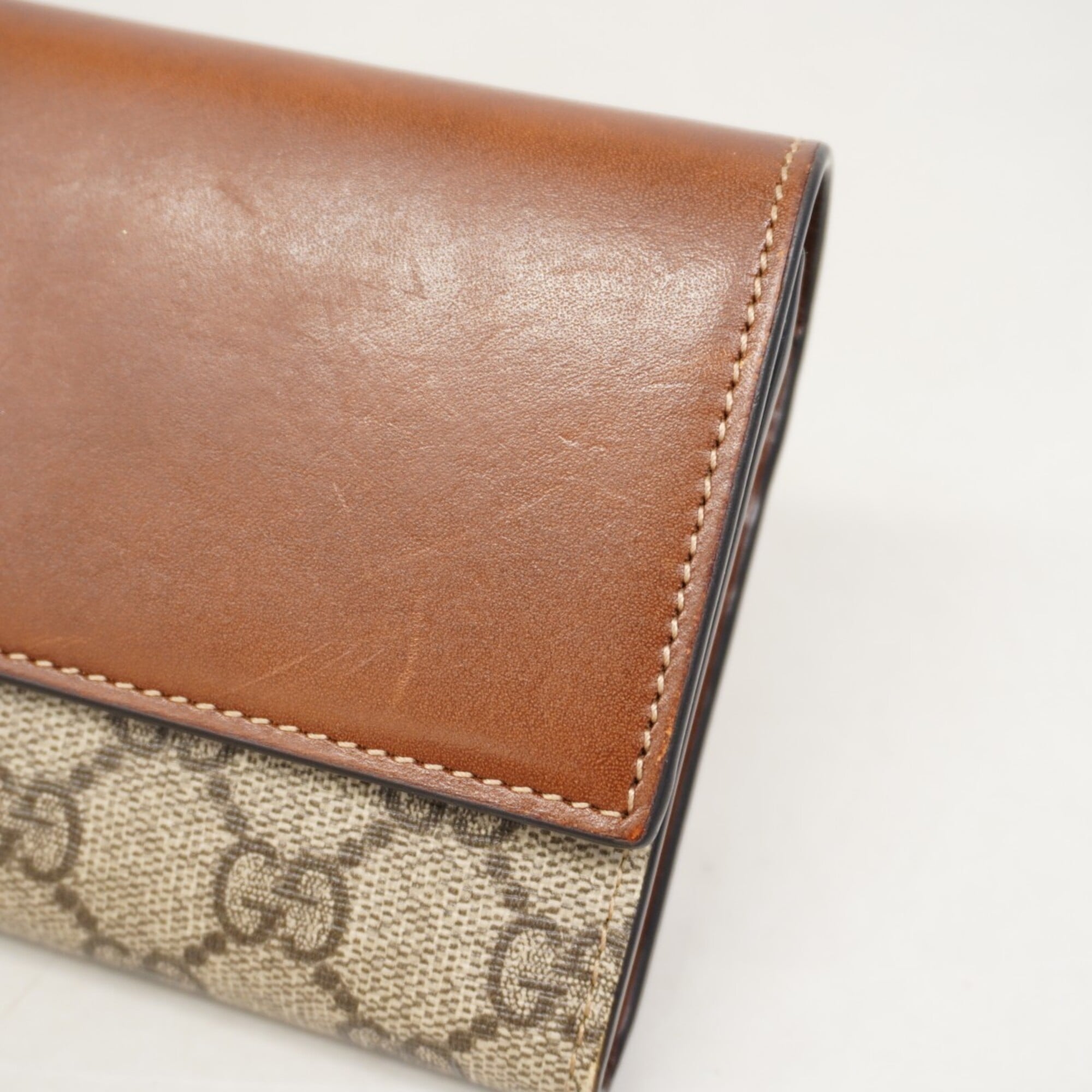 Gucci Brown Pvc Long Wallet (Bi-Fold) (Pre-Owned)