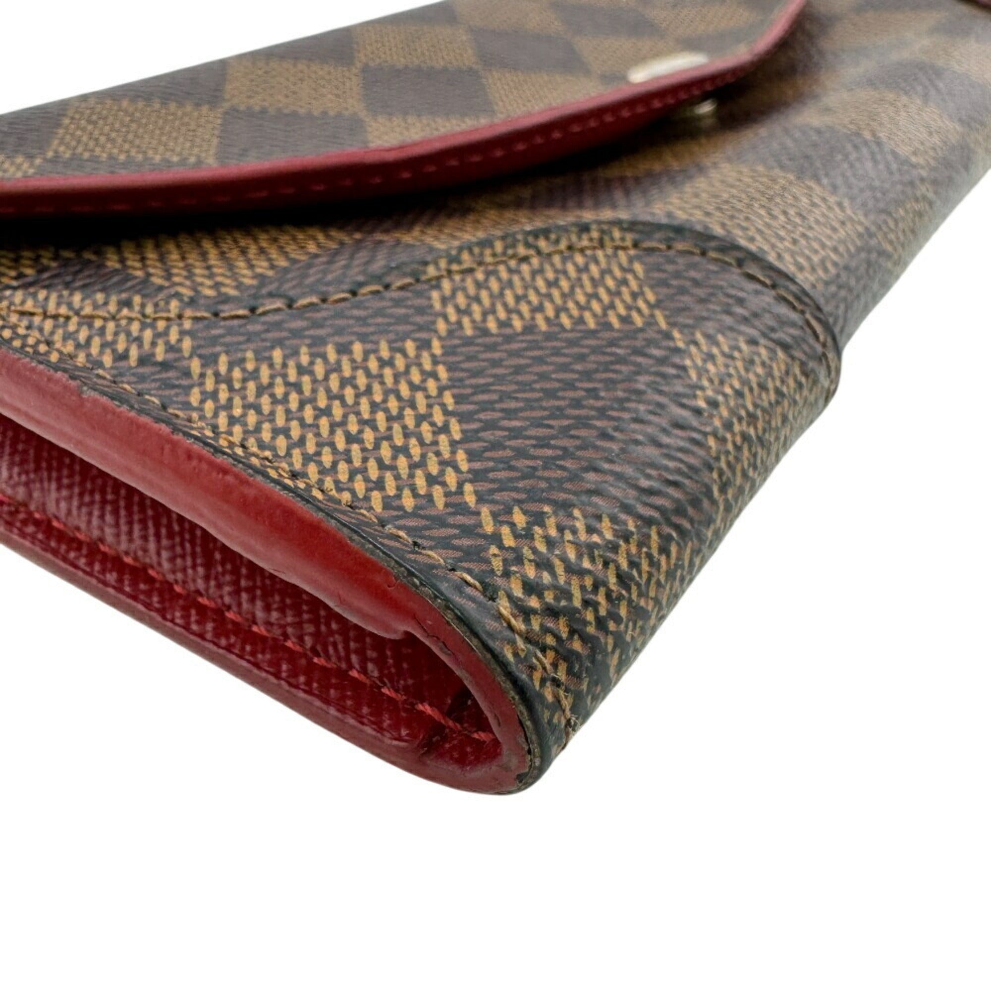 Louis Vuitton Brown Red Color Leather Coin Purse/Coin Case (Pre-Owned)