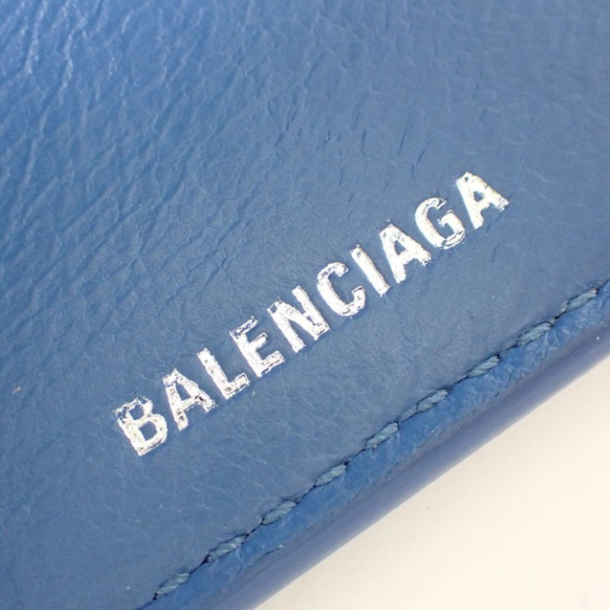 Balenciaga Blue Leather Wallet (Tri-Fold) (Pre-Owned)