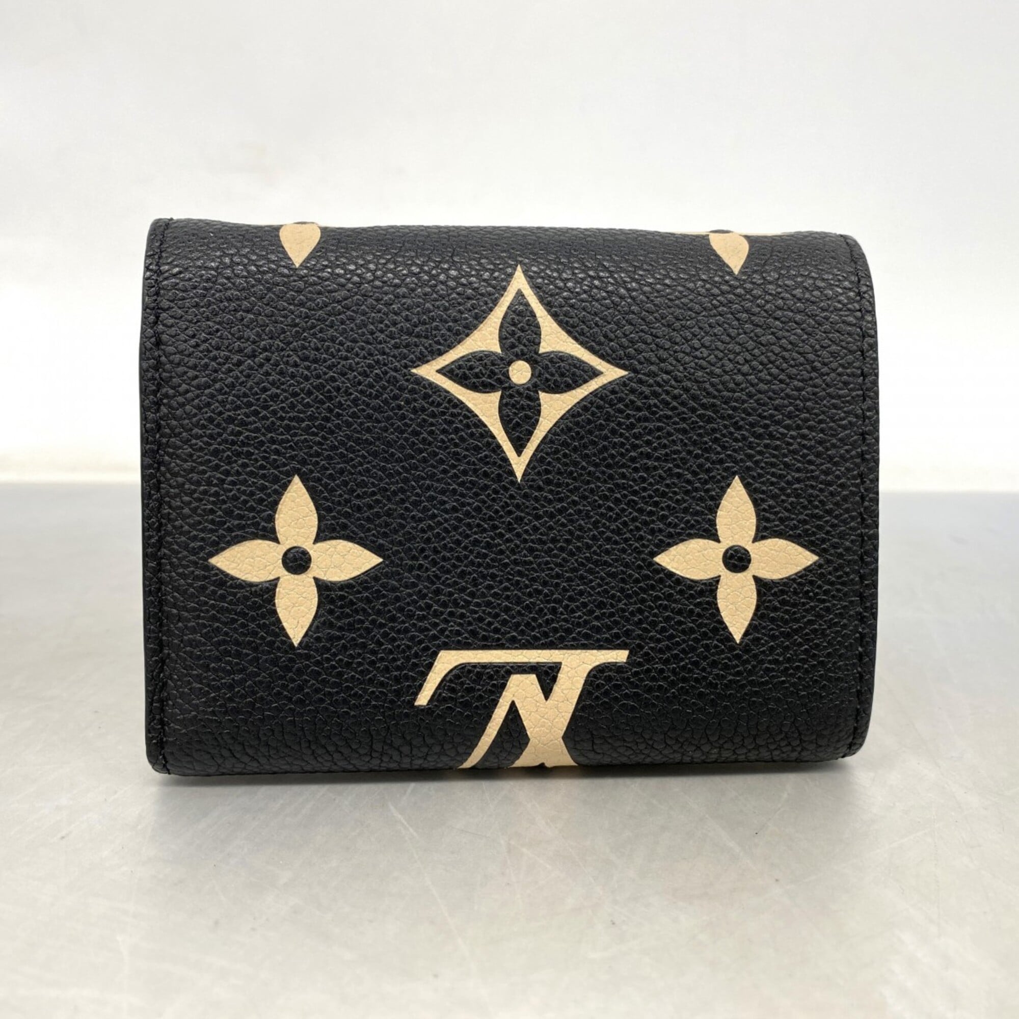 Louis Vuitton Beige Black Wallet (Tri-Fold) (Pre-Owned)