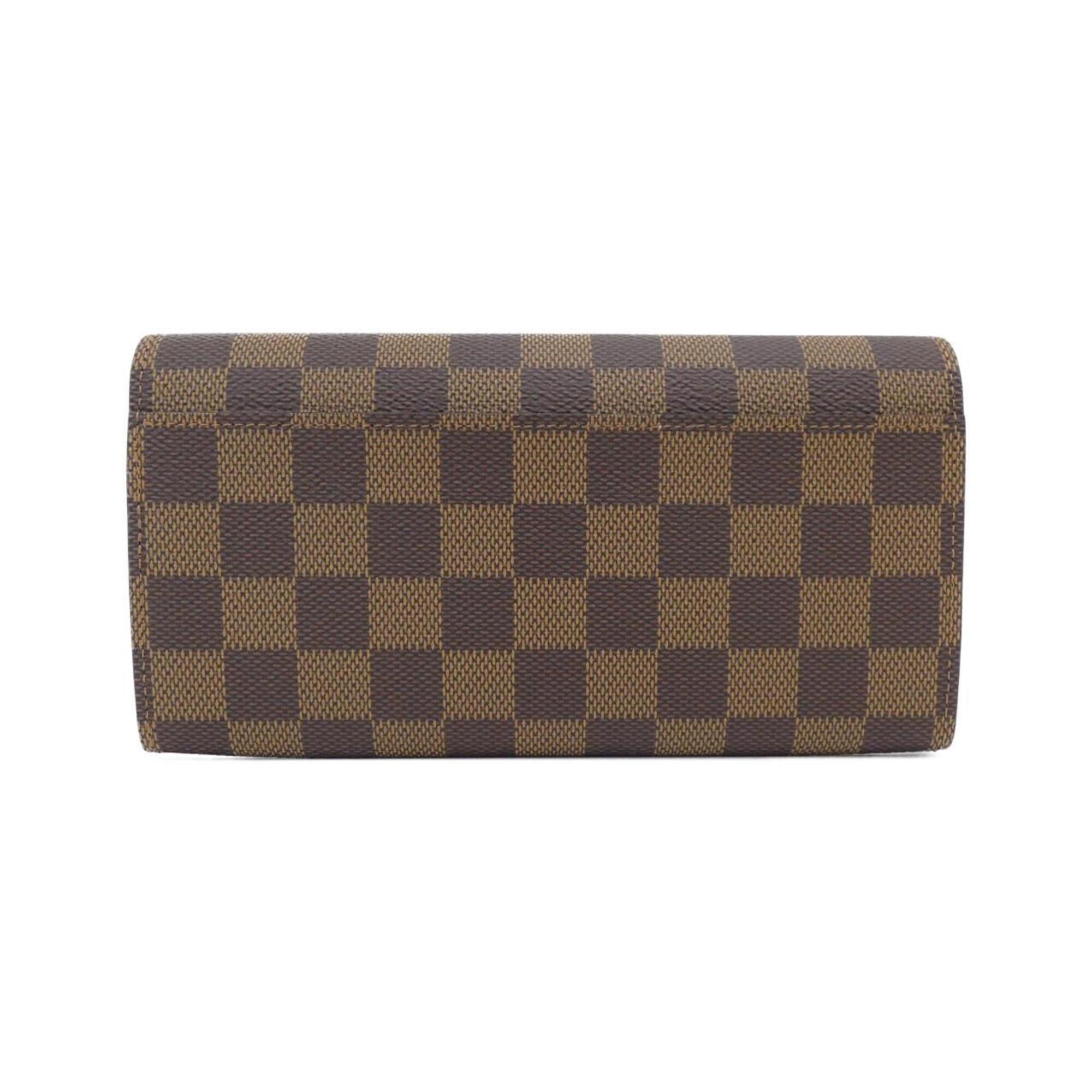 Louis Vuitton Damier Brown Ebene Coated Canvas Long Wallet (Bi-Fold) (Pre-Owned)