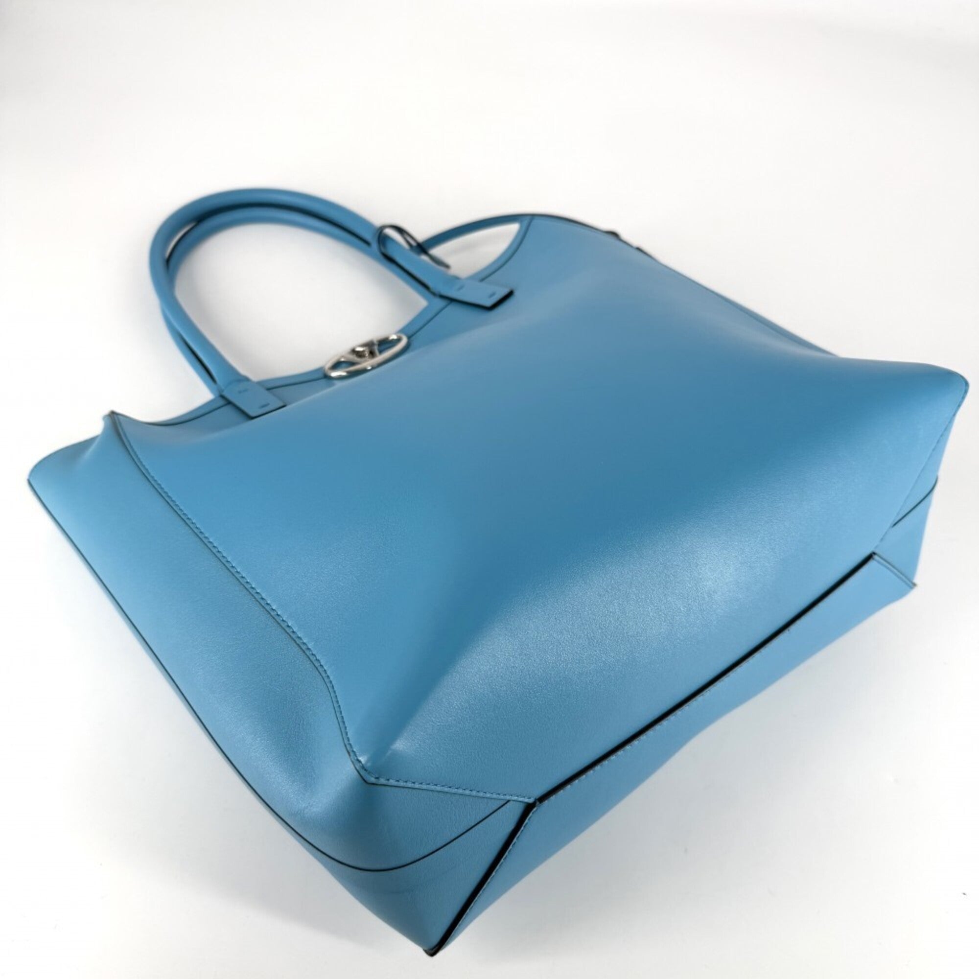 Valentino Garavani Blue Leather Tote Bag (Pre-Owned)
