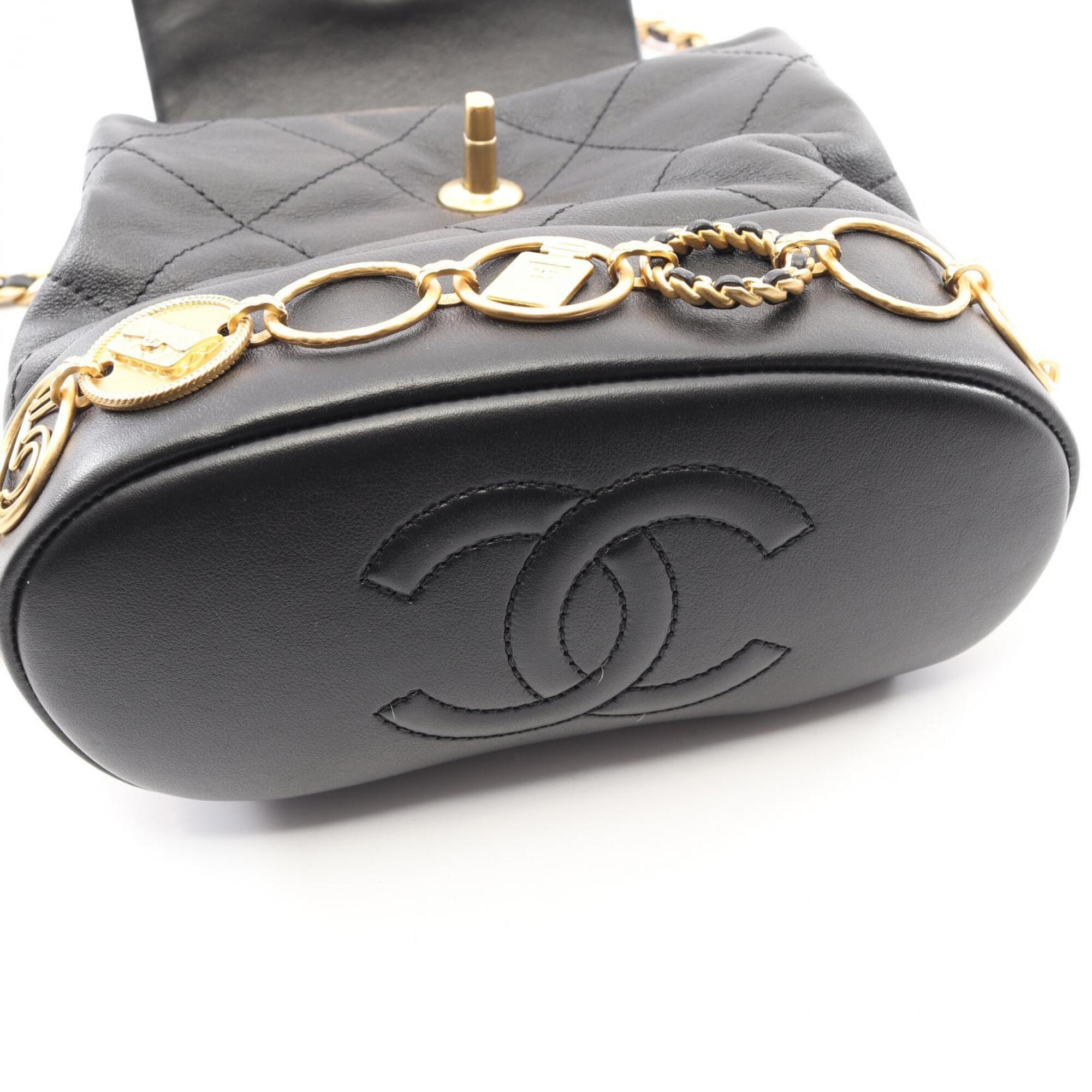 Chanel Black Leather Backpack Handbag (Pre-Owned)