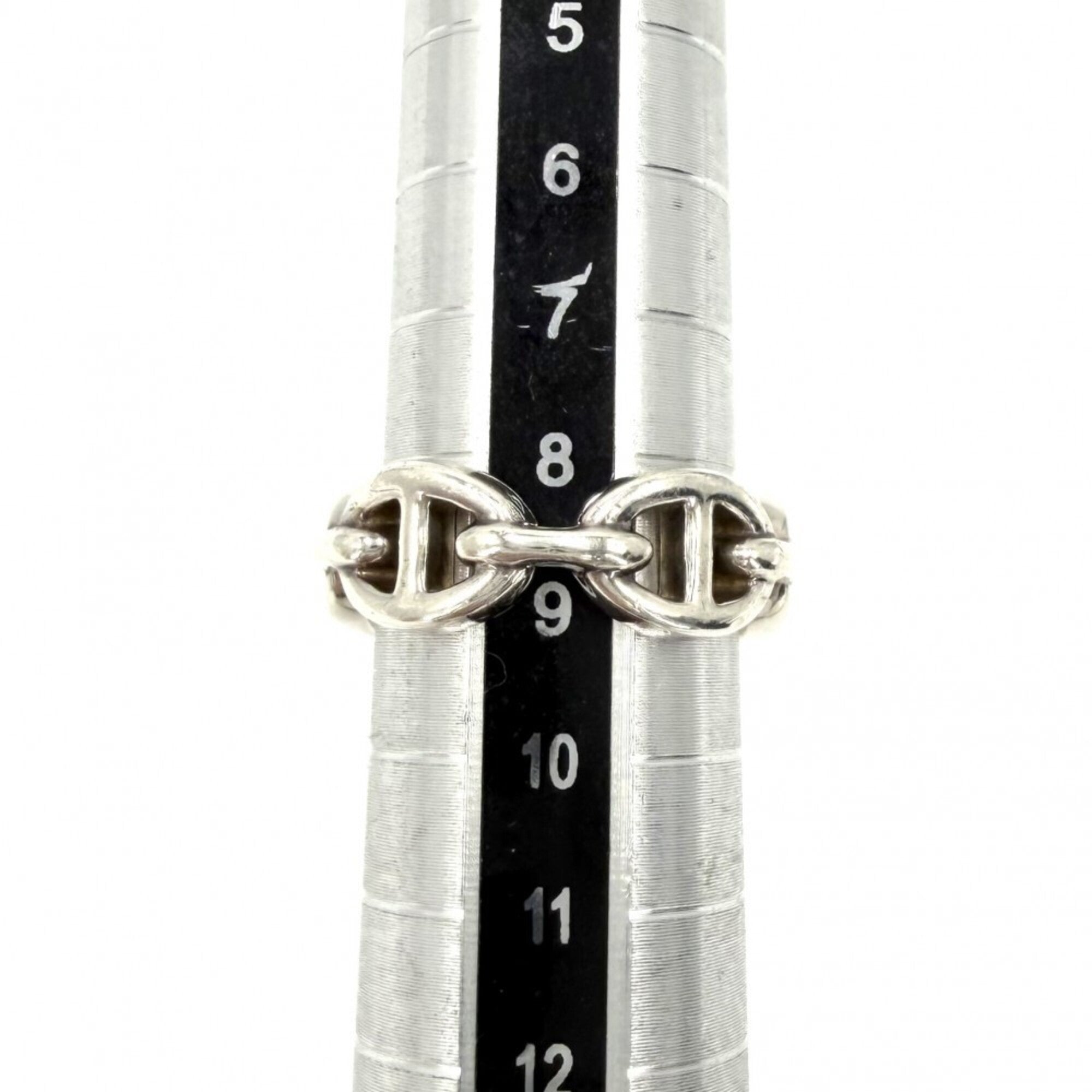 Hermes Silver 925 Band Ring (Pre-Owned)