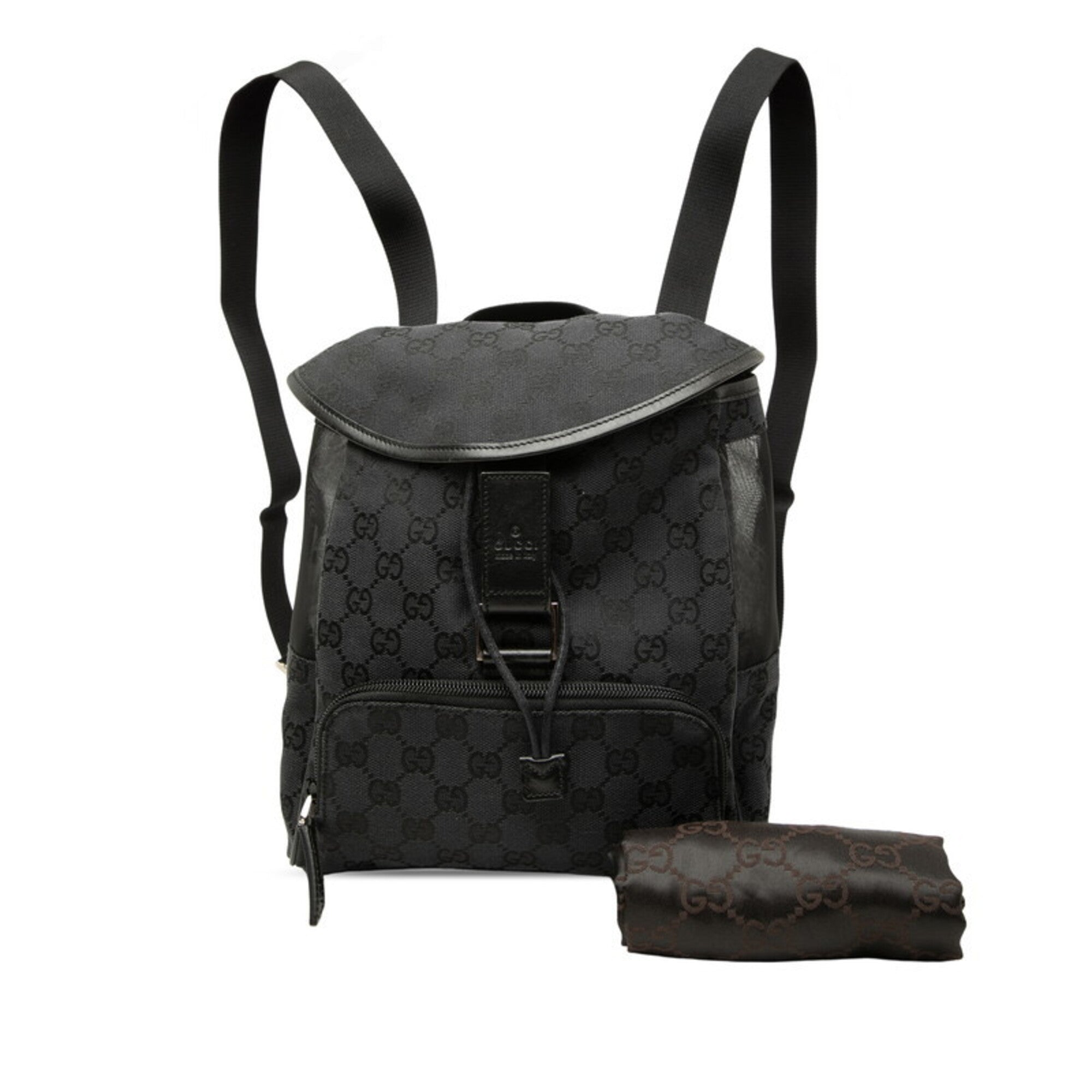 Gucci Black Canvas Leather Backpack (Pre-Owned)