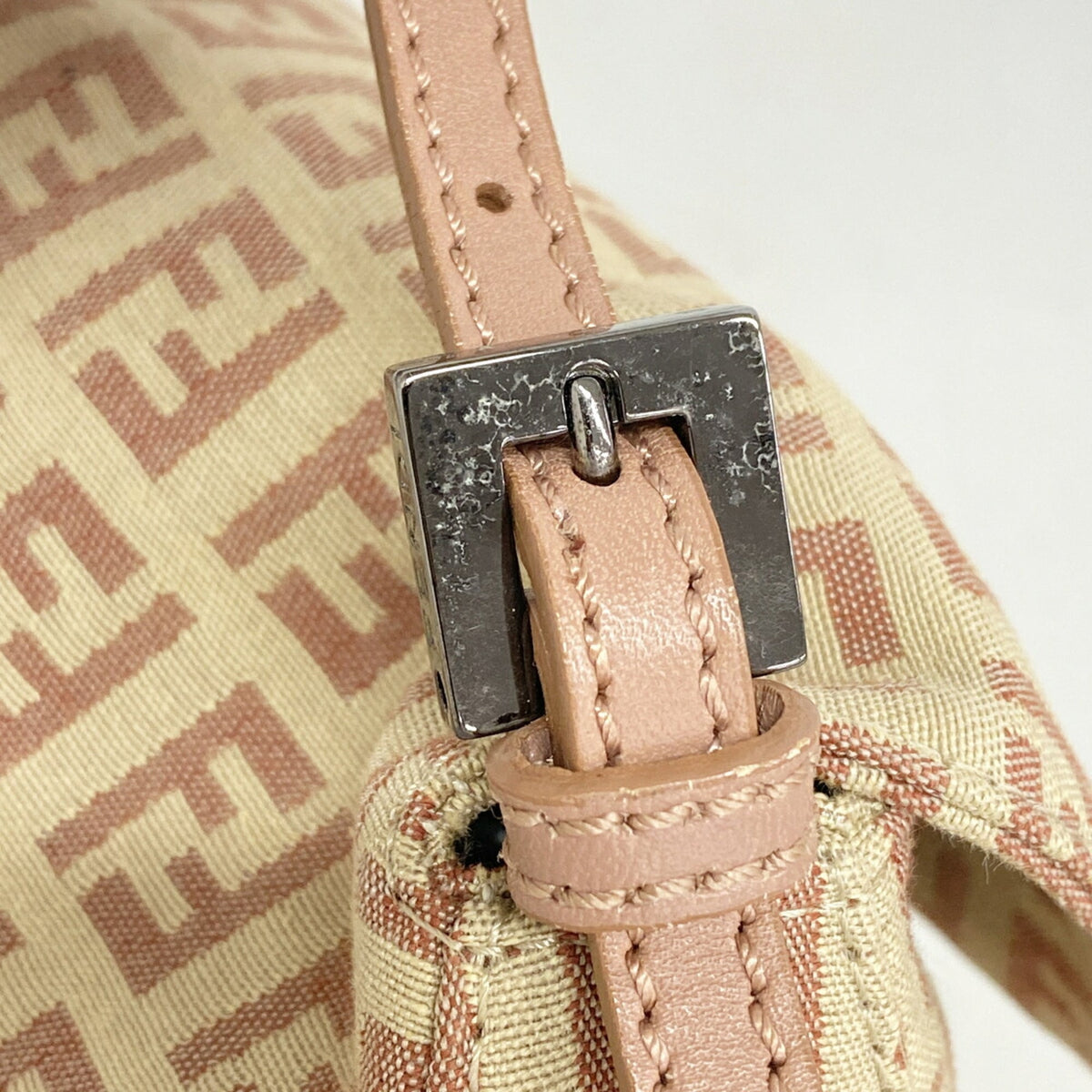 Fendi Beige Pink Nylon Canvas Handbag (Pre-Owned)