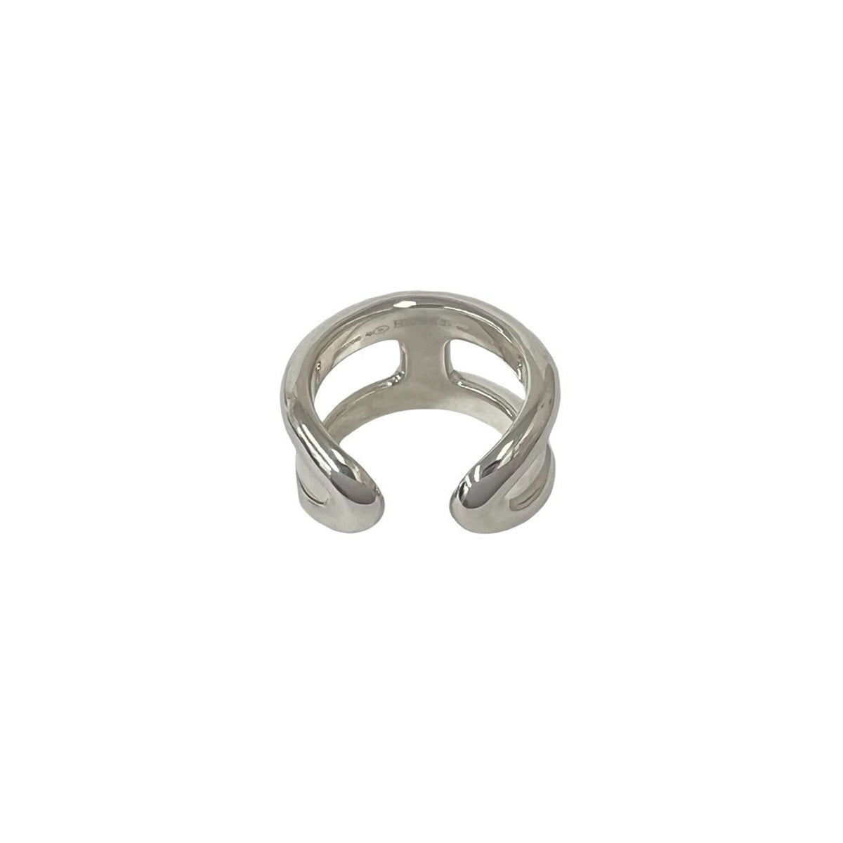 Hermes Silver Silver 925 Band Ring (Pre-Owned)
