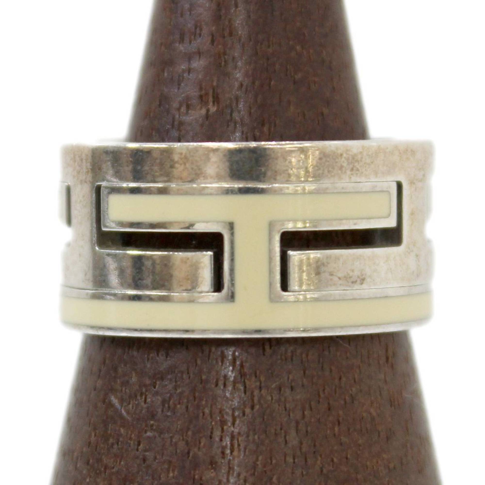 Hermes Move H Silver 925 Band Ring (Pre-Owned)