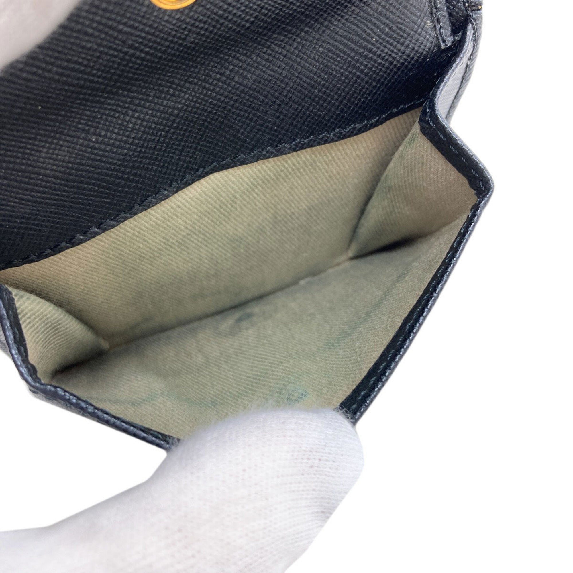 Marni Black Green White Leather Wallet (Bi-Fold) (Pre-Owned)