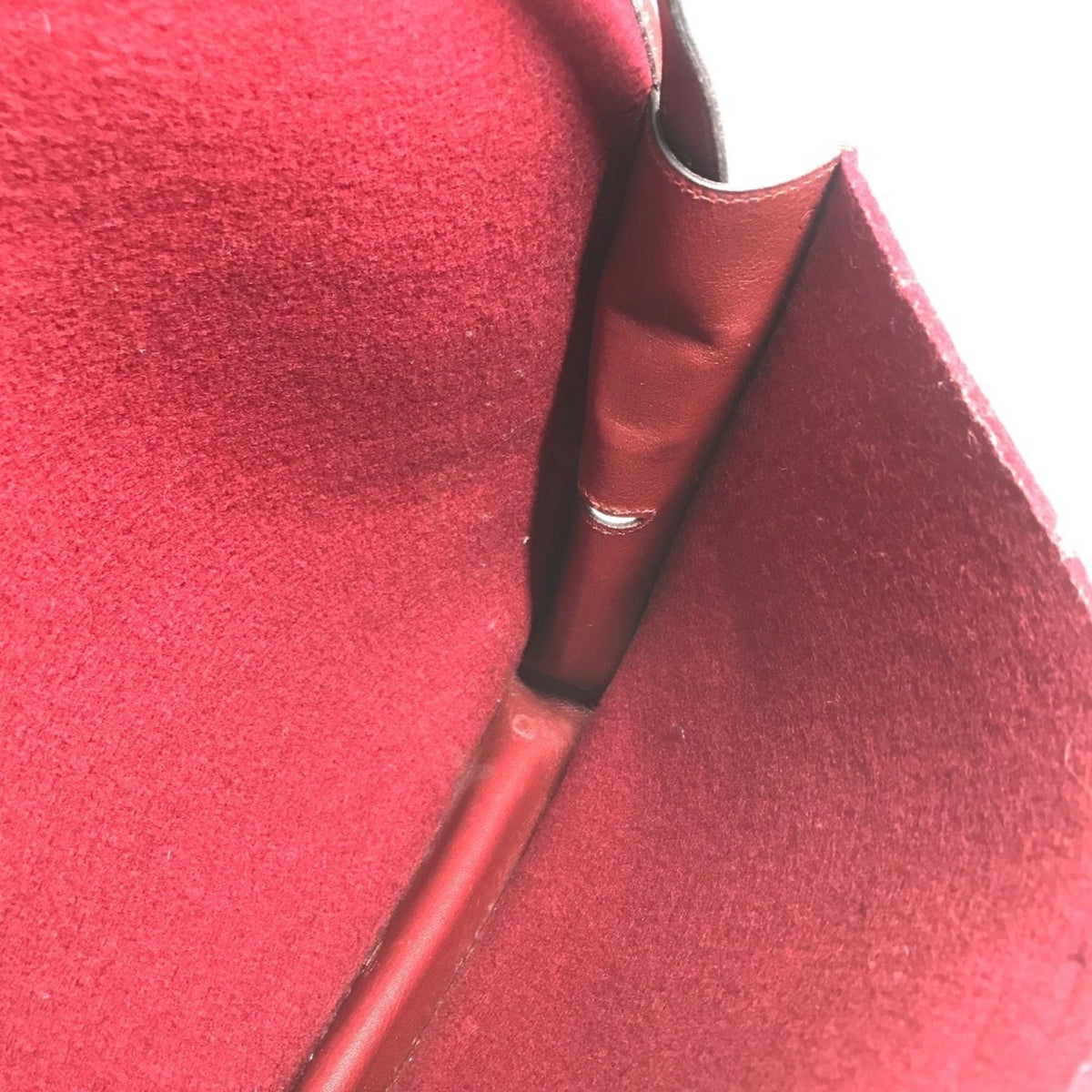 Hermes Red Color Felt Leather Shoulder Bag (Pre-Owned)