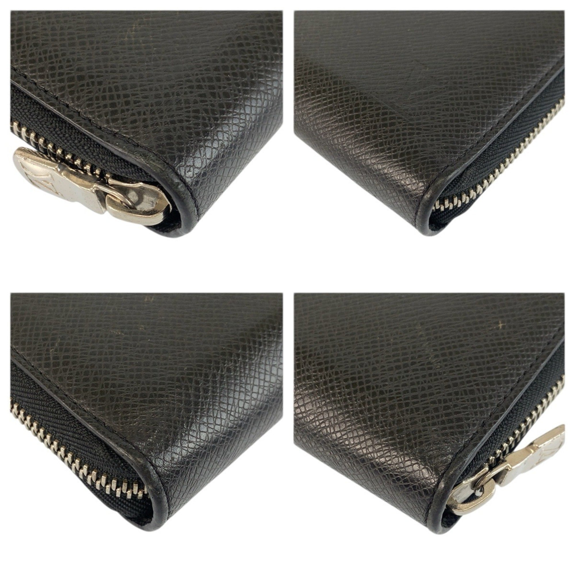 Louis Vuitton Black Noir Leather Long Wallet (Bi-Fold) (Pre-Owned)