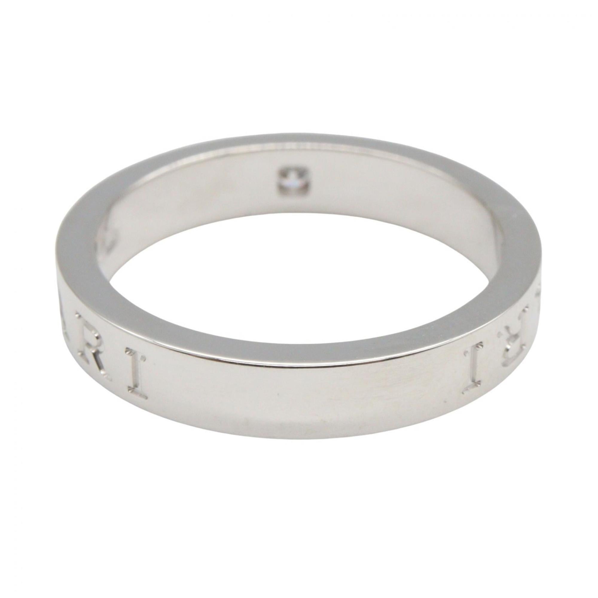 Bvlgari Silver Clear White Gold (18K) Band Ring (Pre-Owned)