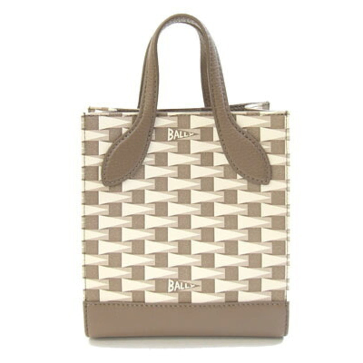 Bally Grayish Ivory Pvc Leather Handbag (Pre-Owned)