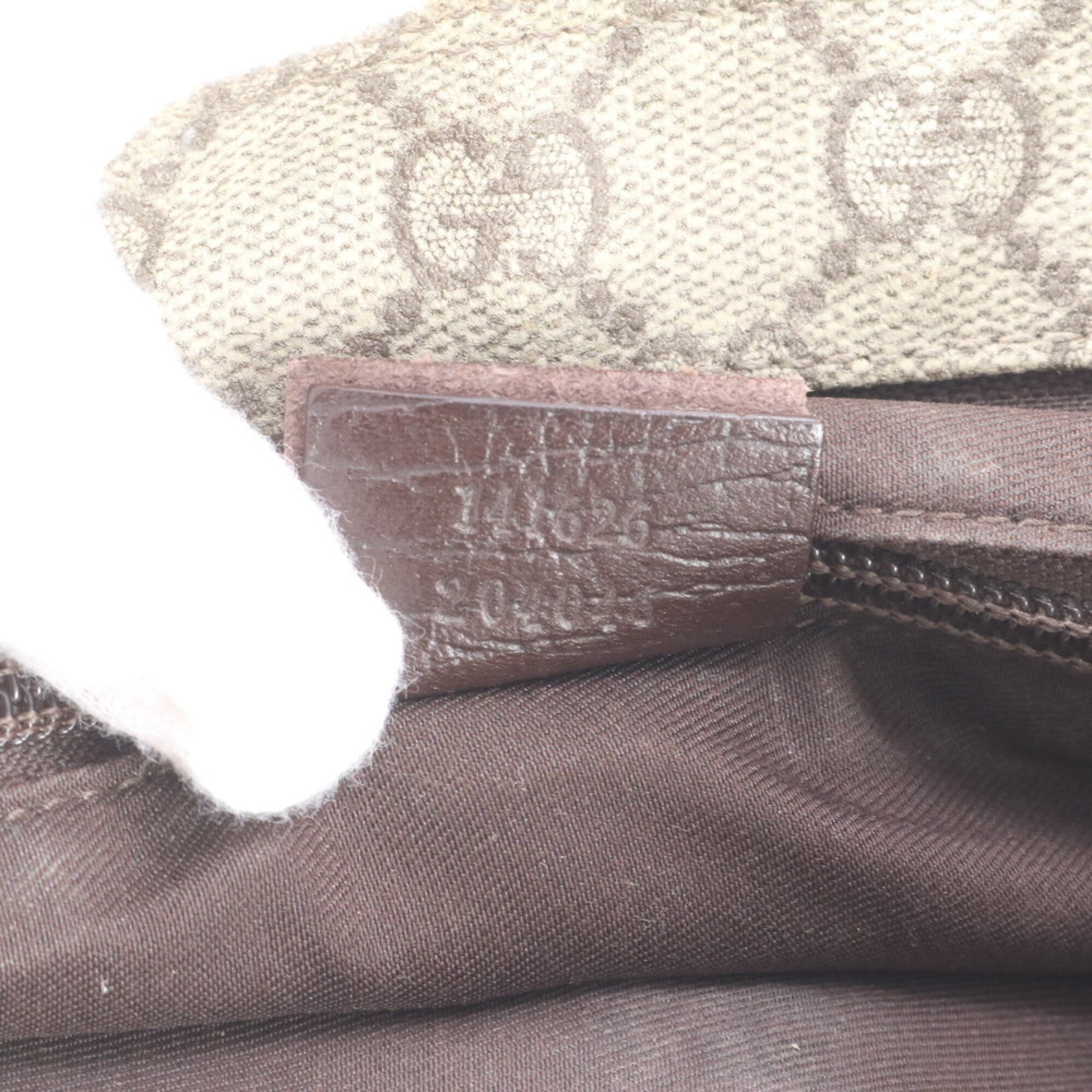 Gucci Brown Leather Coated Canvas Shoulder Bag Tote Bag (Pre-Owned)