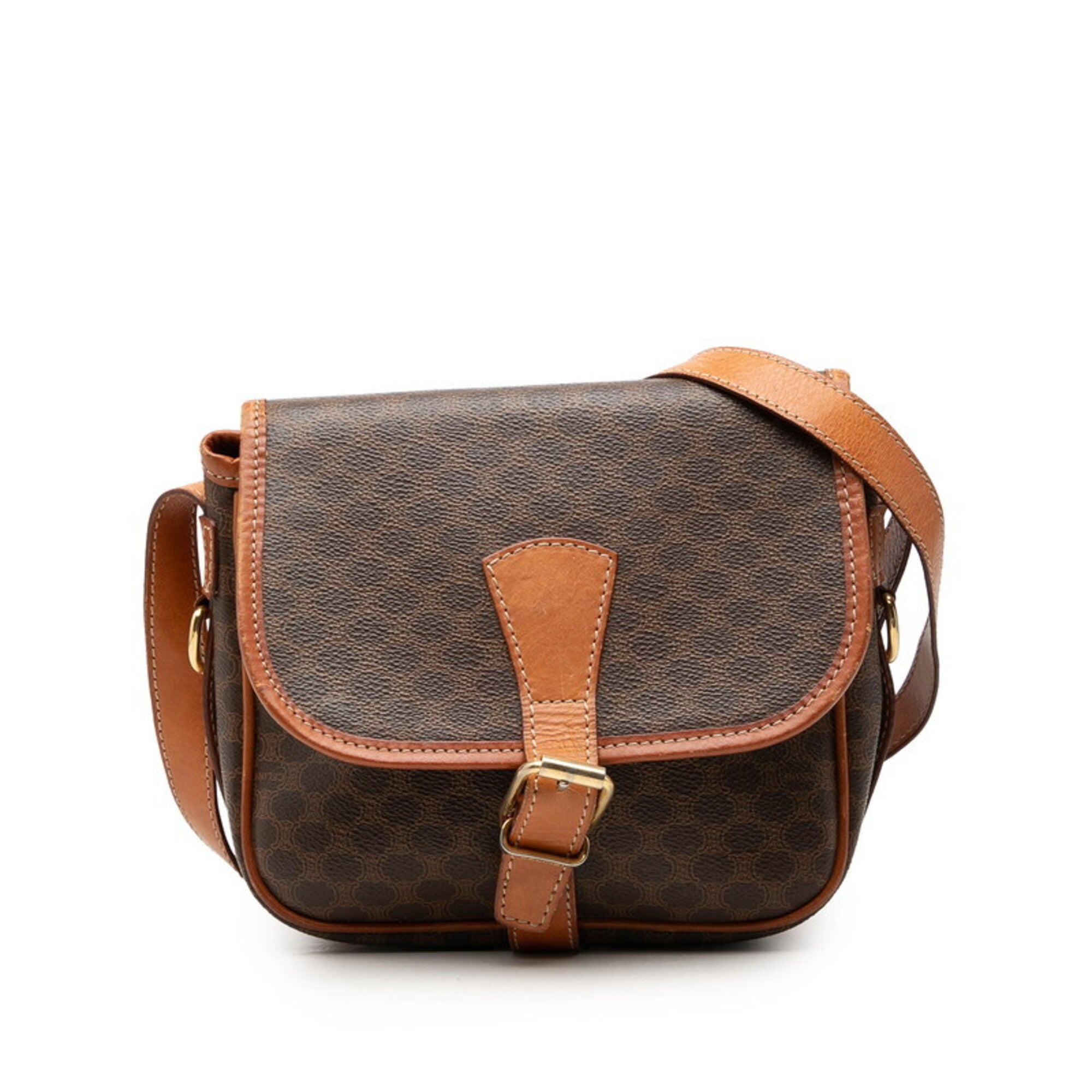 Celine Macadam Brown Pvc Leather Shoulder Bag (Pre-Owned)