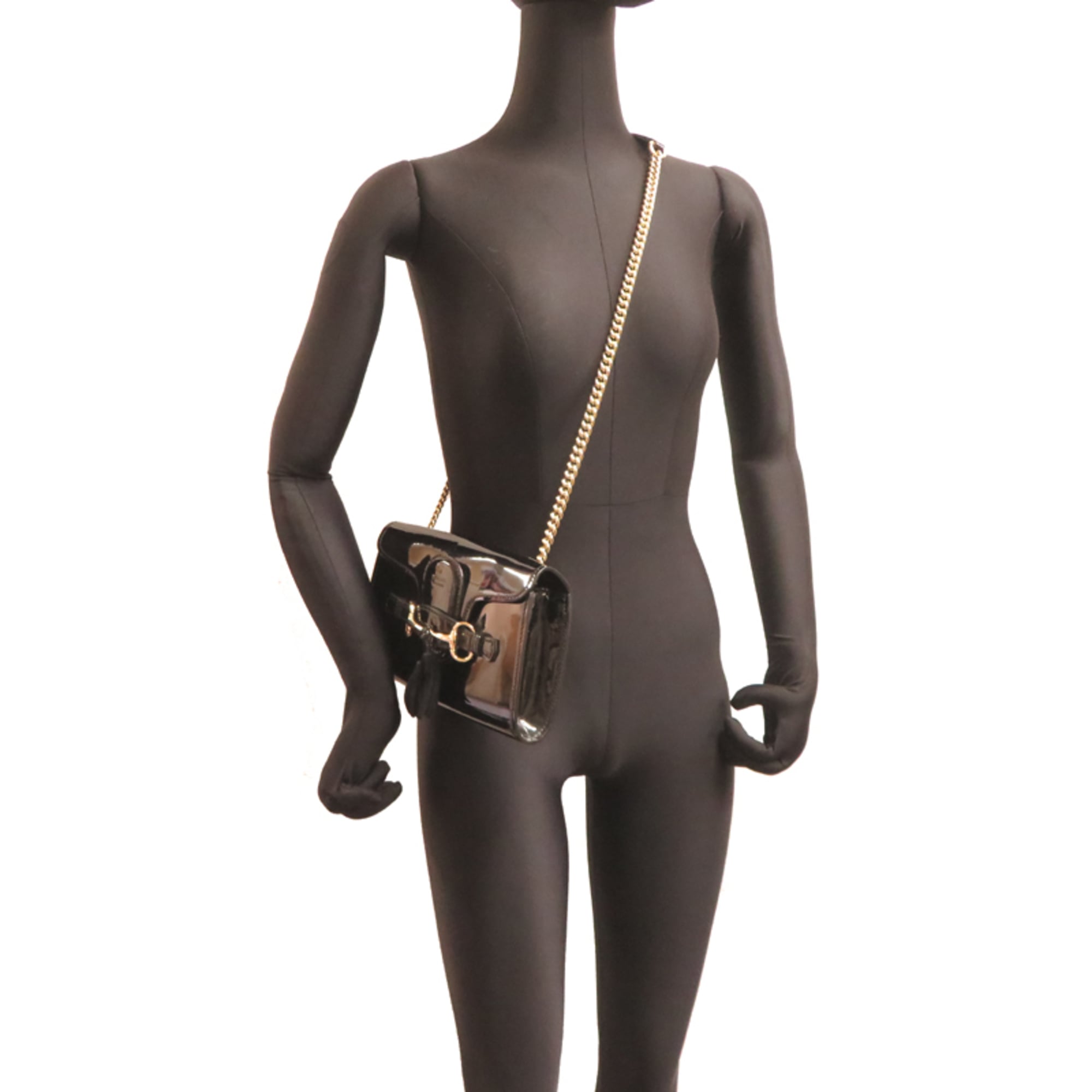 Gucci Black Patent Leather Shoulder Bag (Pre-Owned)