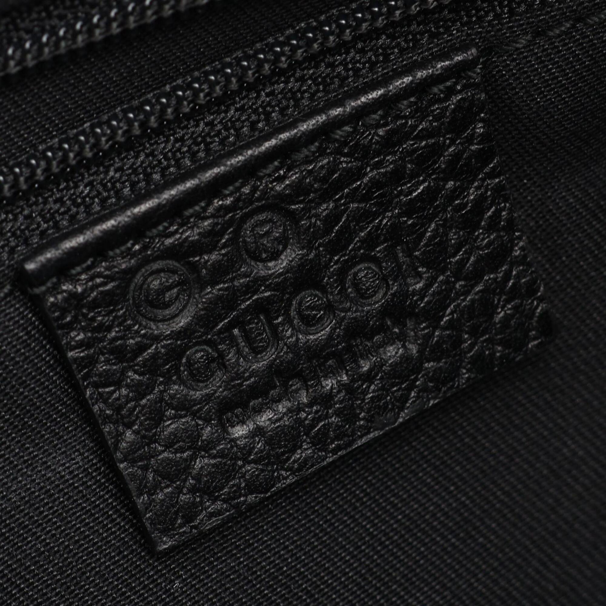 Gucci Black Nylon Leather Handbag Tote Bag (Pre-Owned)