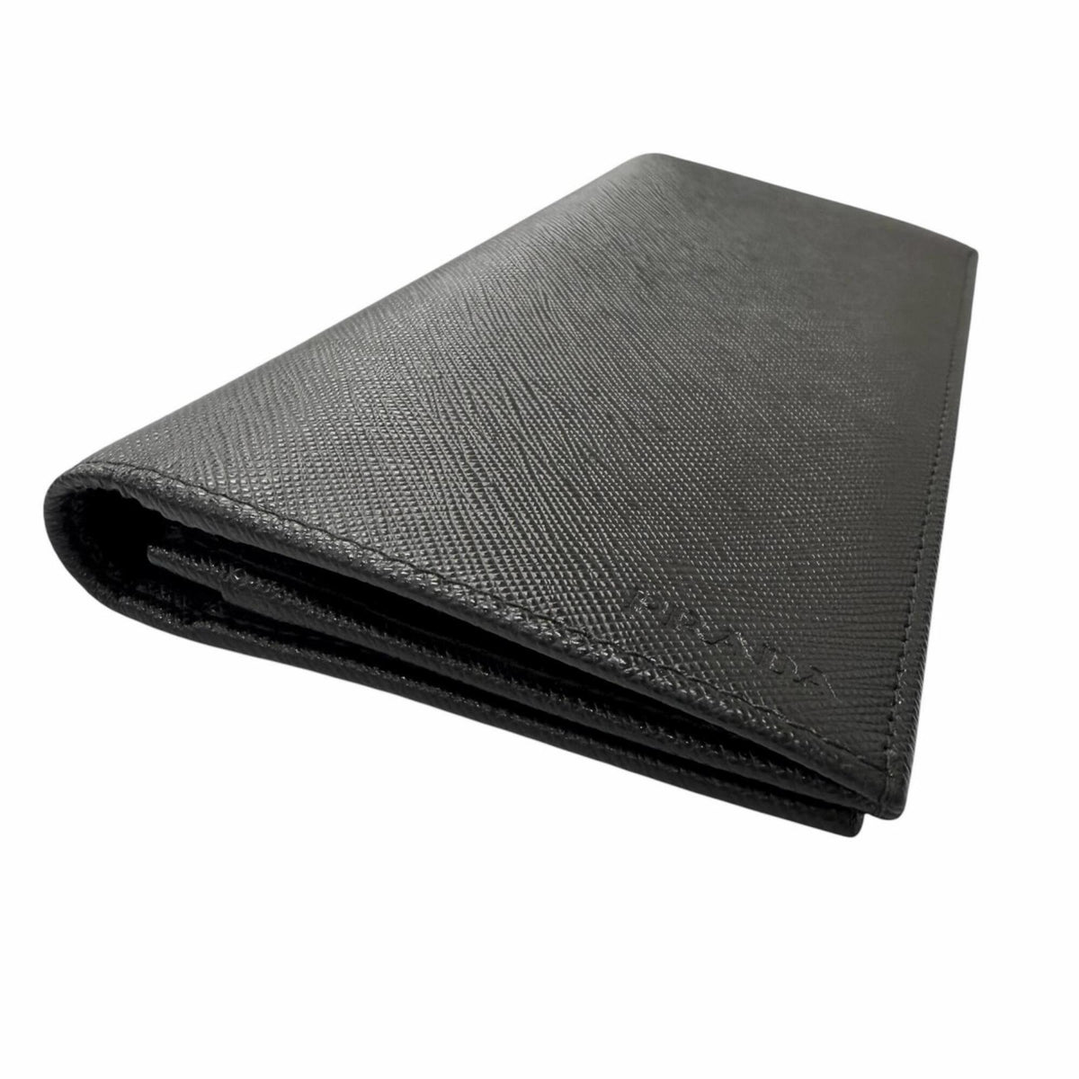 Prada Black Leather Long Wallet (Bi-Fold) (Pre-Owned)