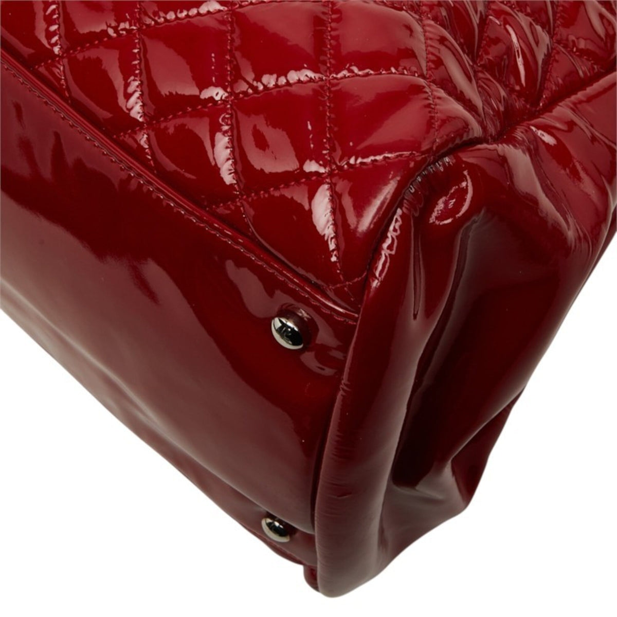 Chanel Red Color Leather Shoulder Bag Tote Bag (Pre-Owned)