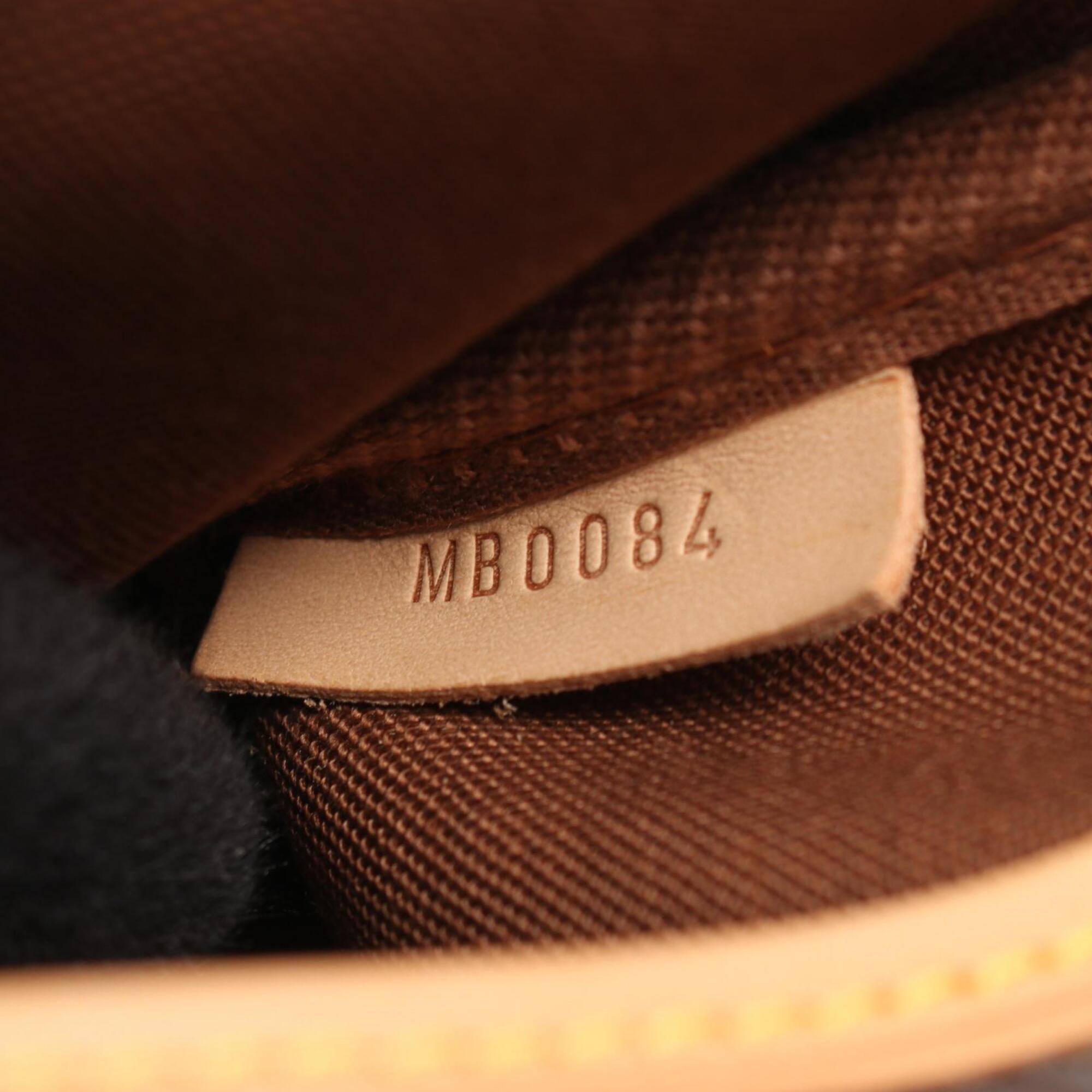Louis Vuitton Brown Coated Canvas Leather Handbag Shoulder Bag (Pre-Owned)