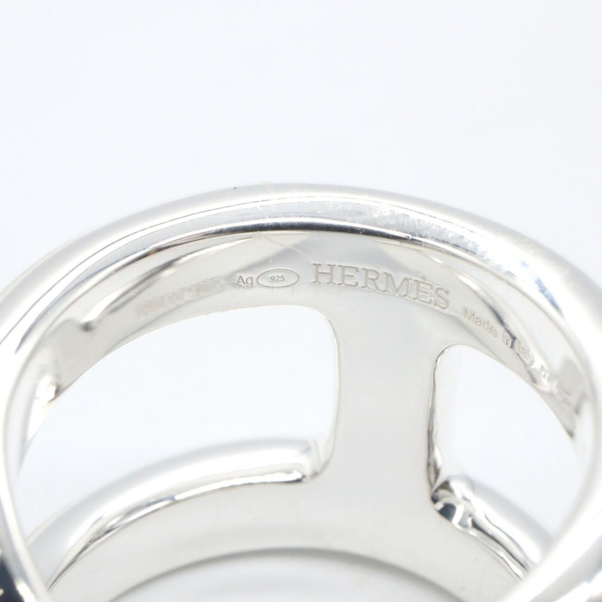Hermes Silver Silver 925 Band Ring (Pre-Owned)