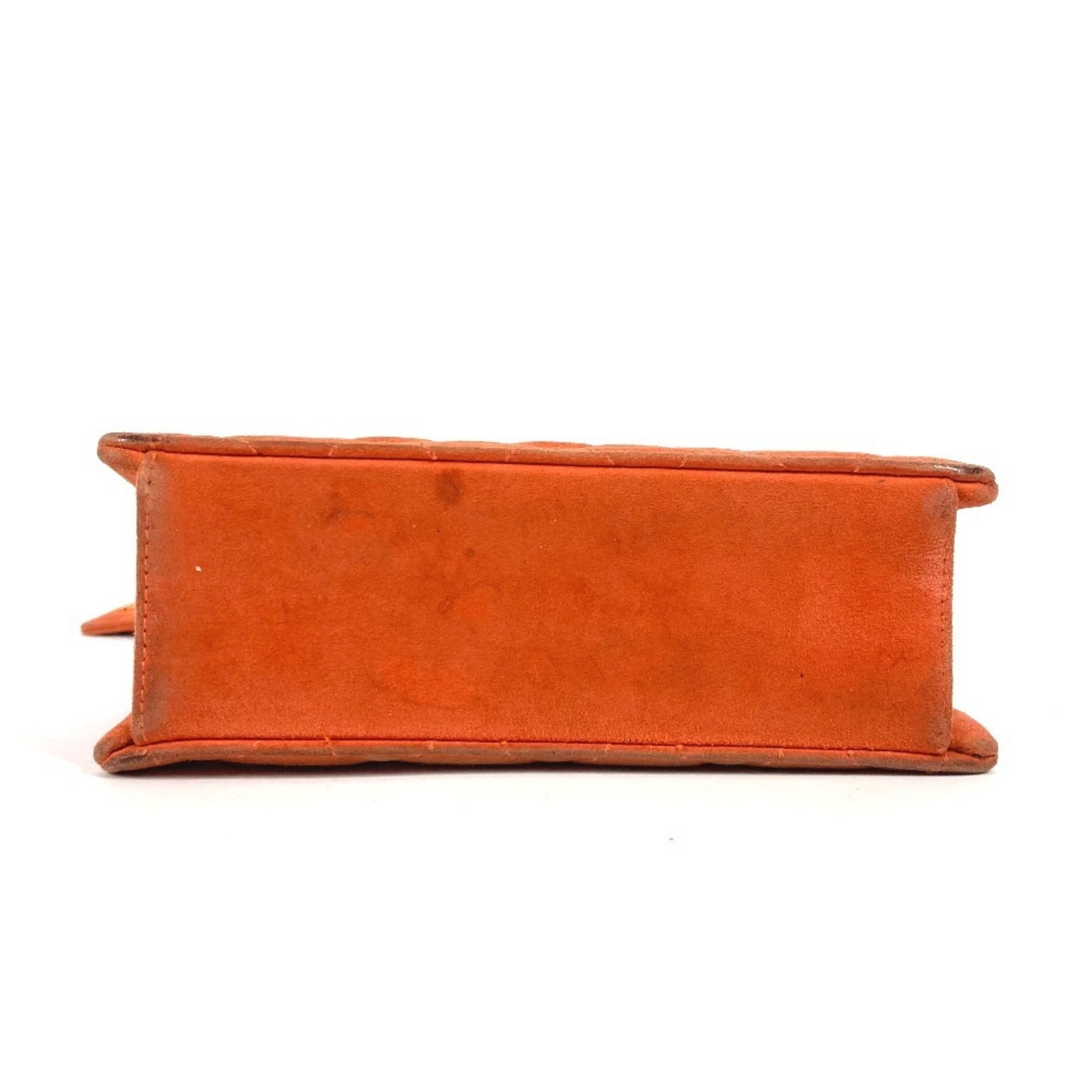 Chanel Orange Suede Handbag Shoulder Bag (Pre-Owned)