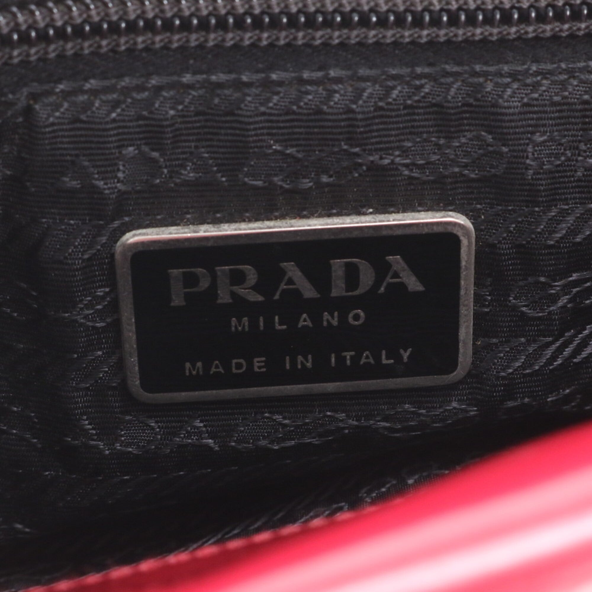 Prada Red Color Wine Leather Handbag Shoulder Bag Tote Bag (Pre-Owned)