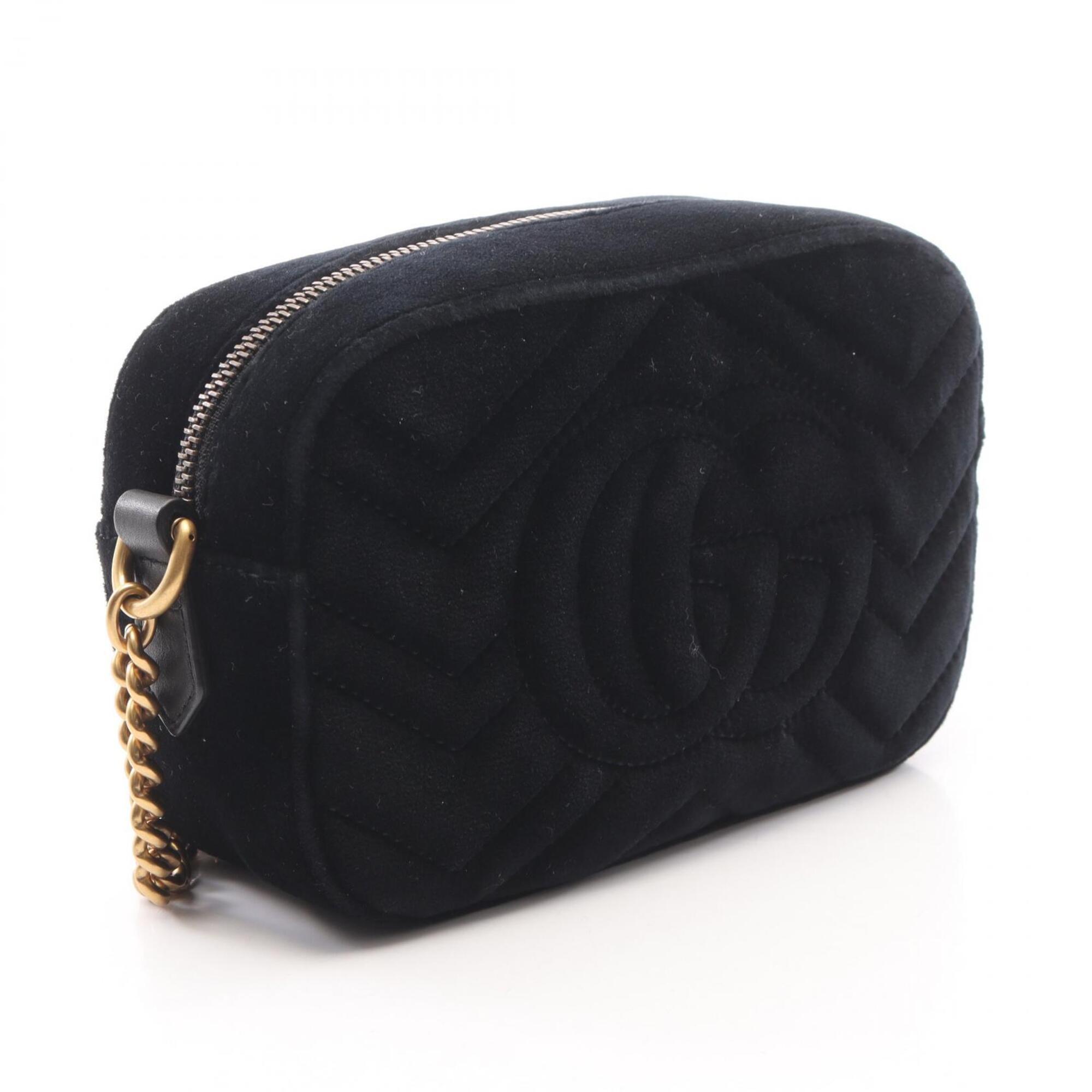 Gucci Black Fabric Leather Handbag Shoulder Bag (Pre-Owned)