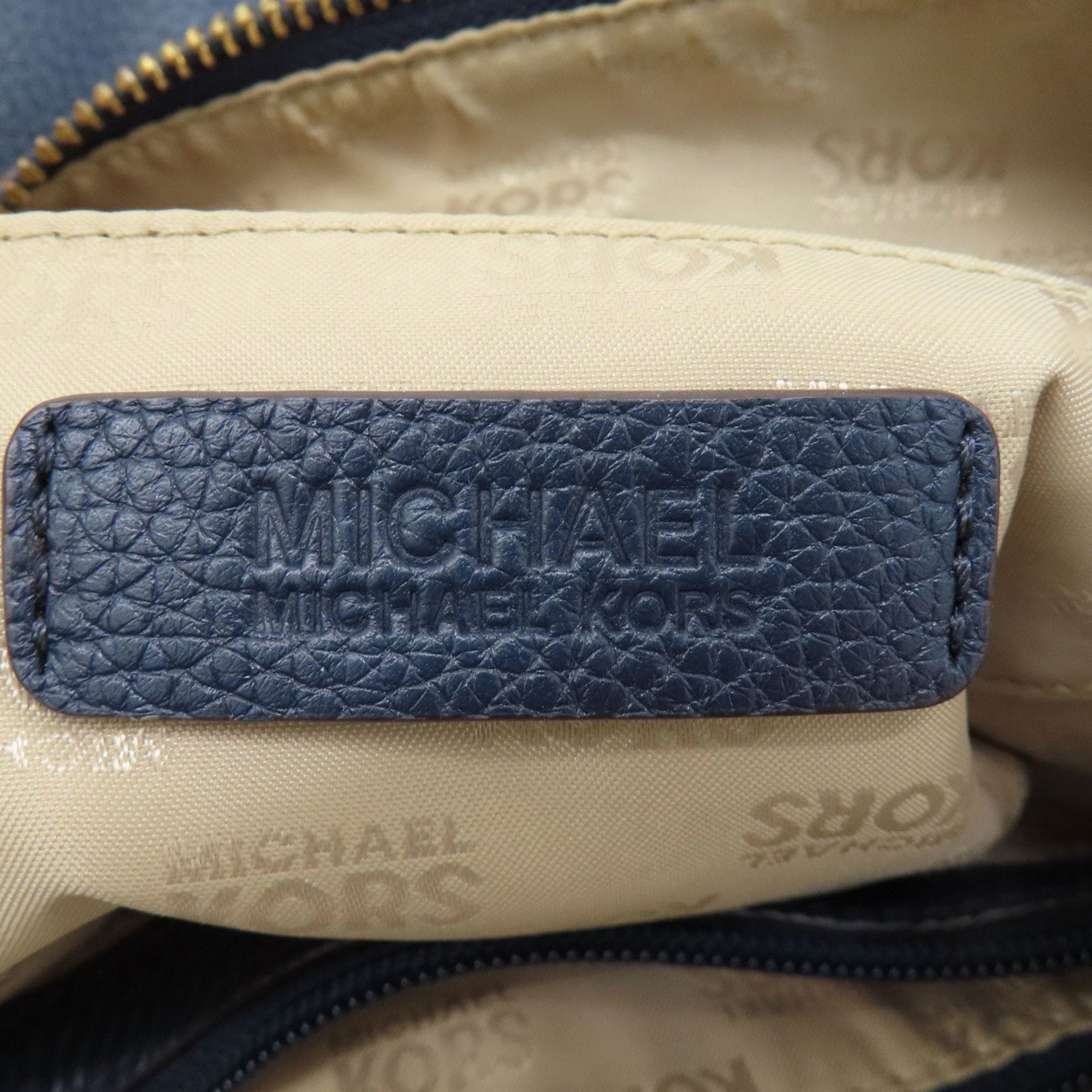 Michael Kors Navy Leather Shoulder Bag (Pre-Owned)