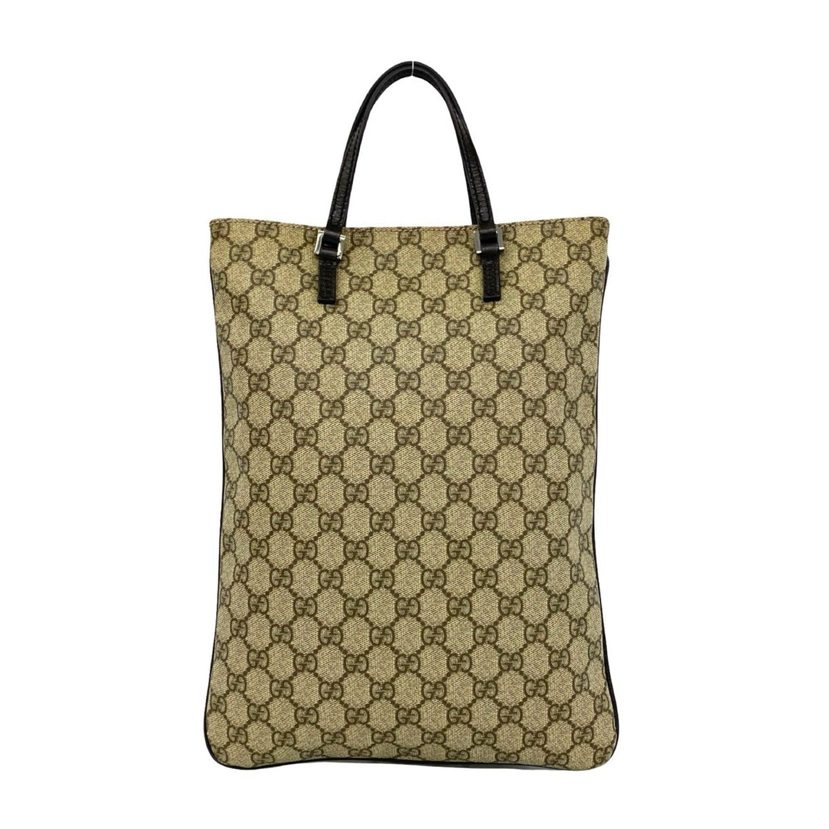 Gucci Brown Leather Elastane Handbag Tote Bag (Pre-Owned)