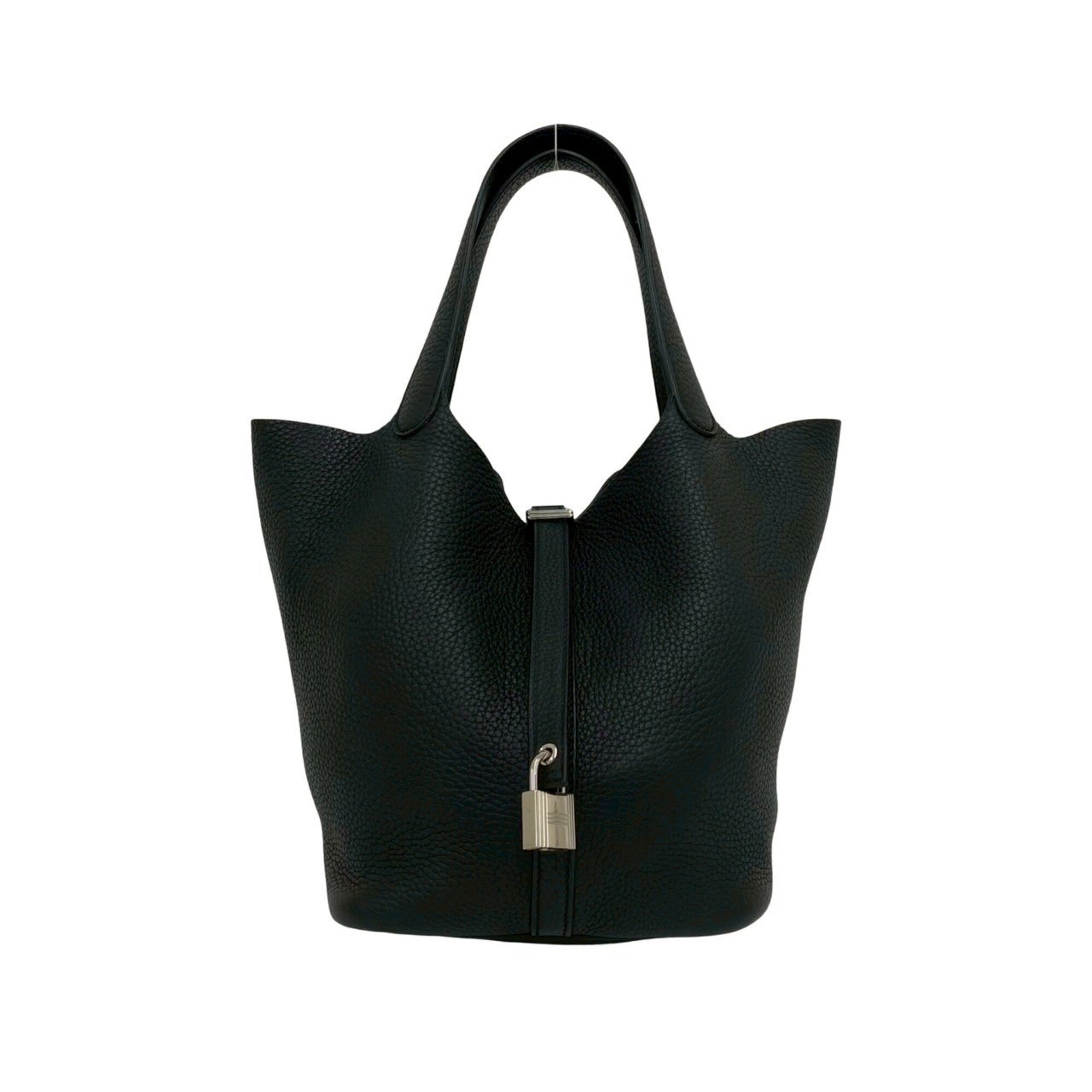 Hermes Black Taurillon Clemence Leather Handbag Tote Bag (Pre-Owned)