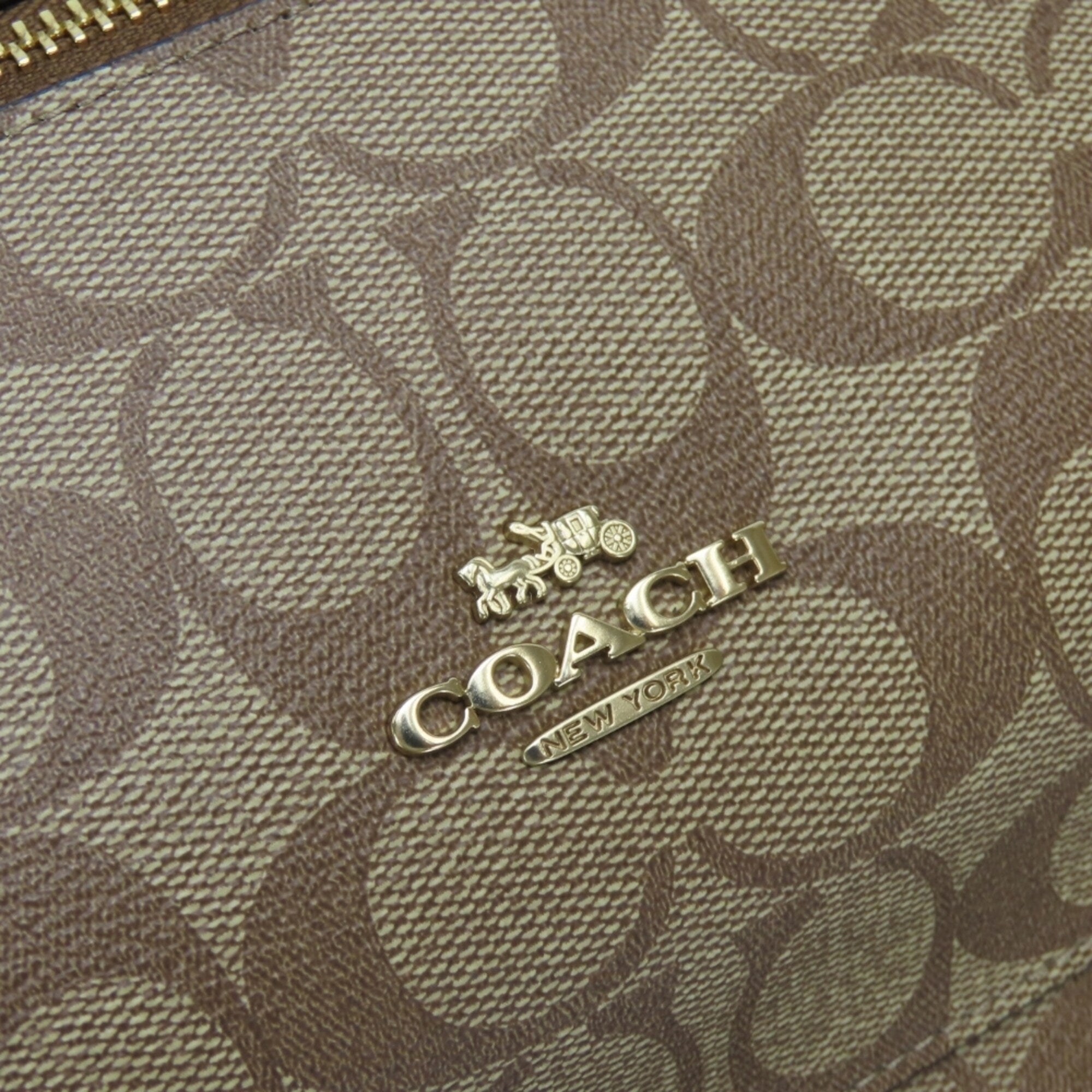 Coach Signature Black Brown Pvc Leather Backpack (Pre-Owned)