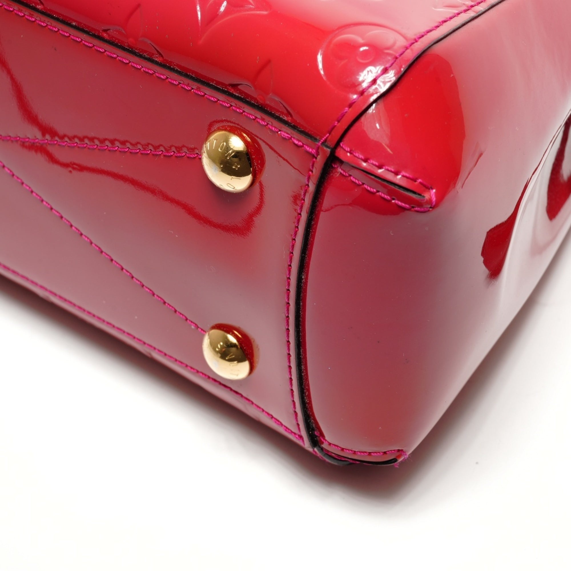 Louis Vuitton Red Color Vernis Handbag (Pre-Owned)
