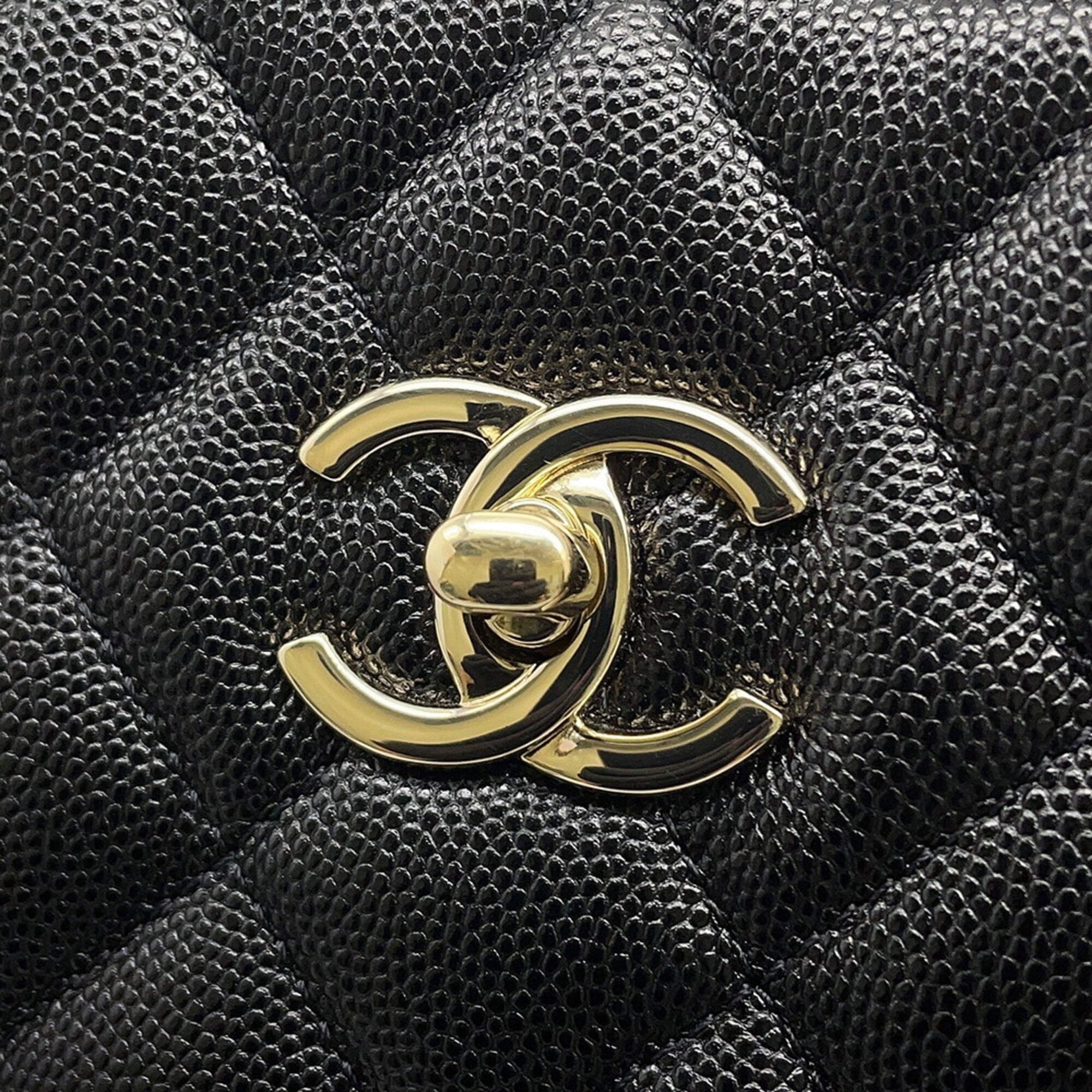Chanel Black Grained Calfskin Shopping Bag Tote Bag (Pre-Owned)