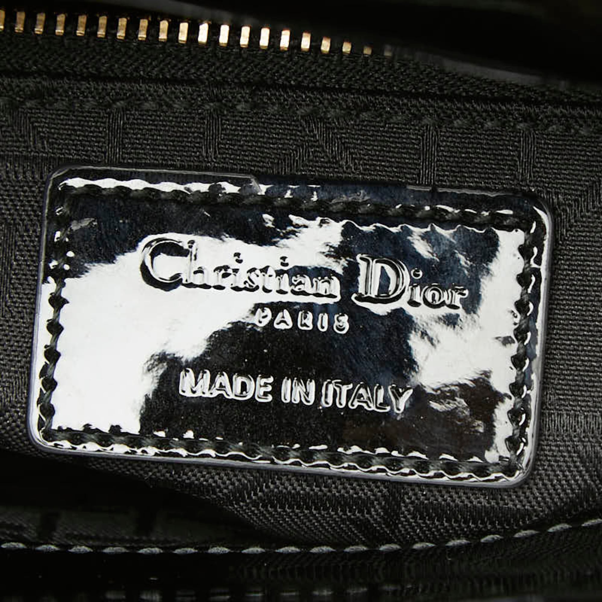 Christian Dior Black Patent Leather Handbag Shoulder Bag (Pre-Owned)