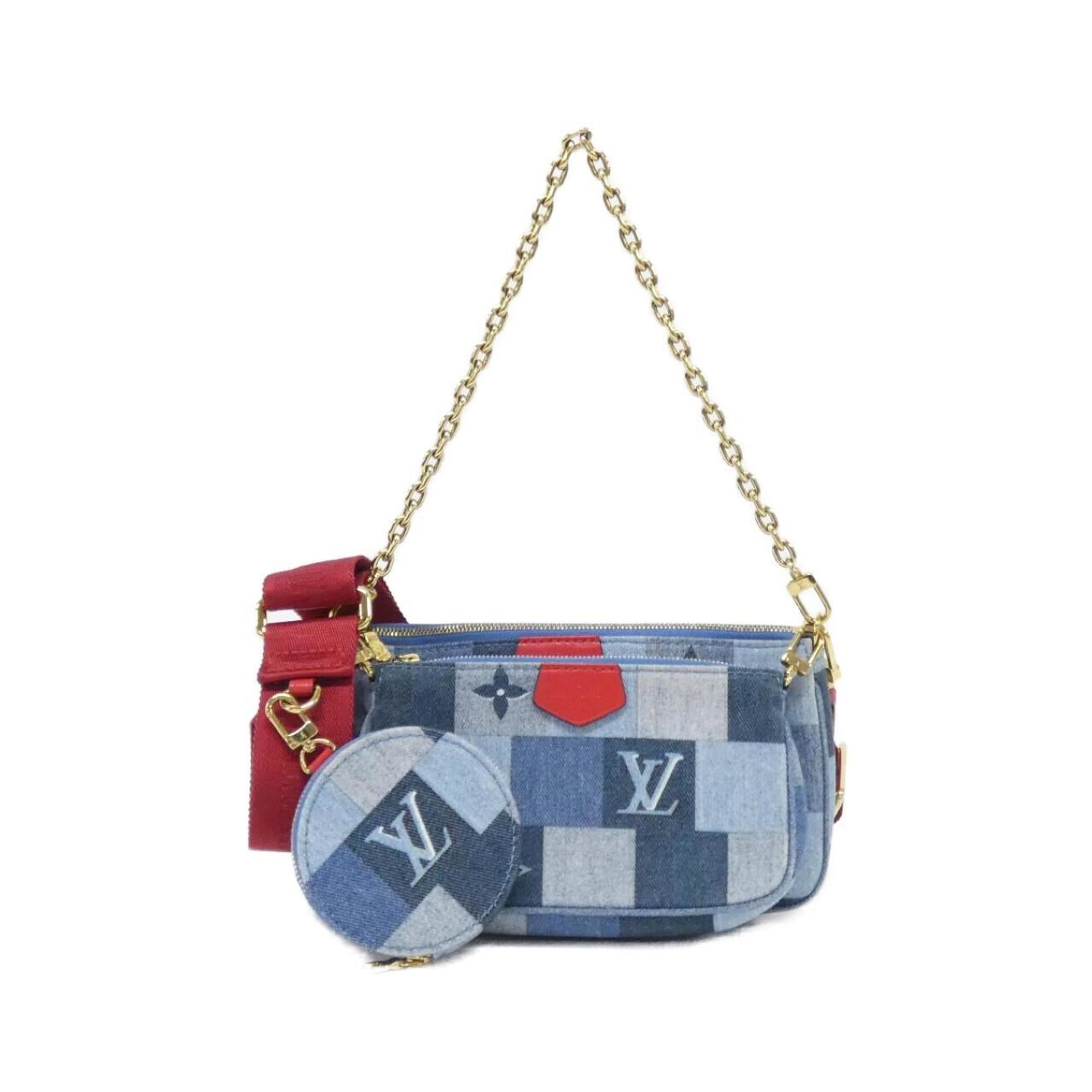 Louis Vuitton Monogram Denim Rouge Canvas Pochette Shoulder Bag (Pre-Owned)