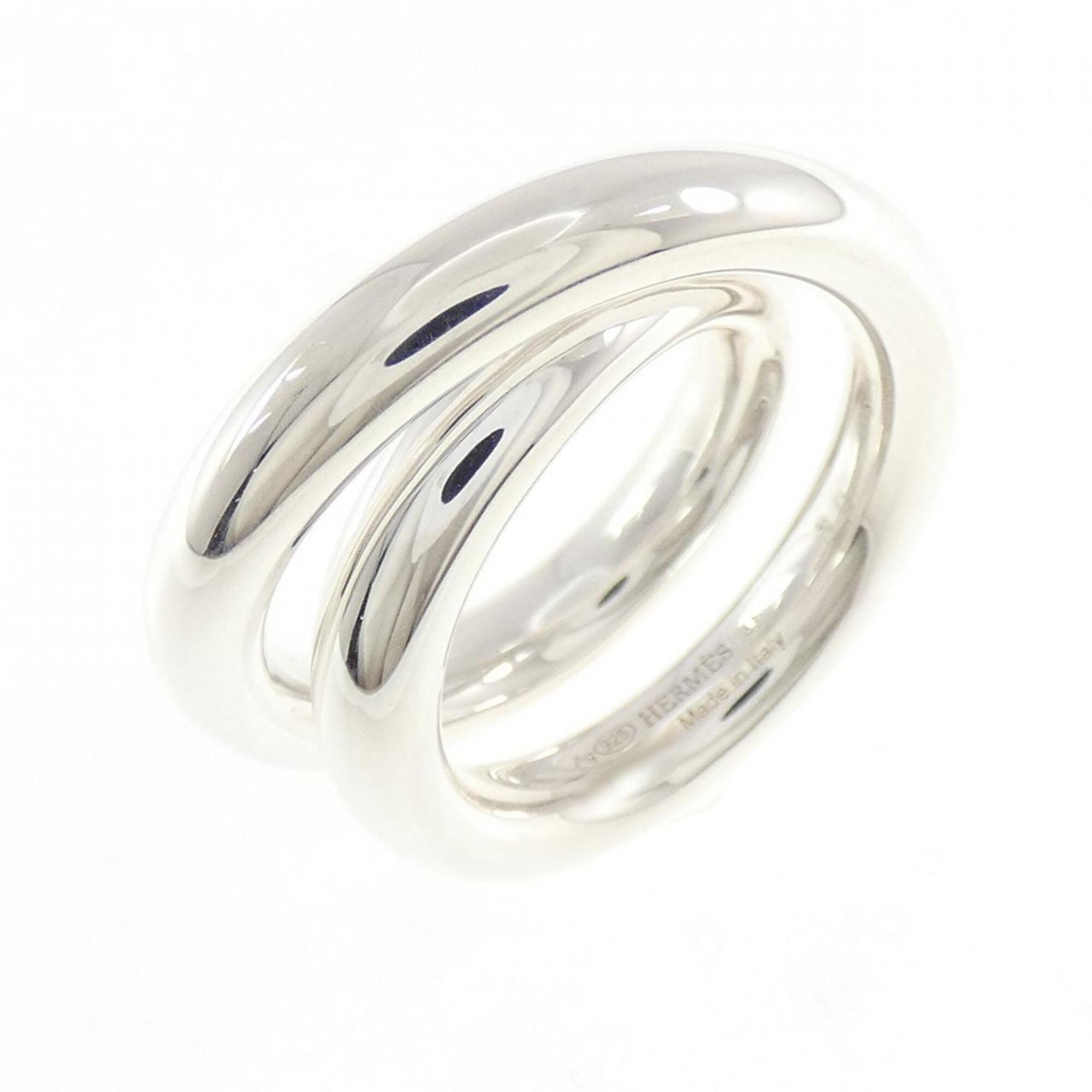 Hermes Silver 925 Band Ring (Pre-Owned)