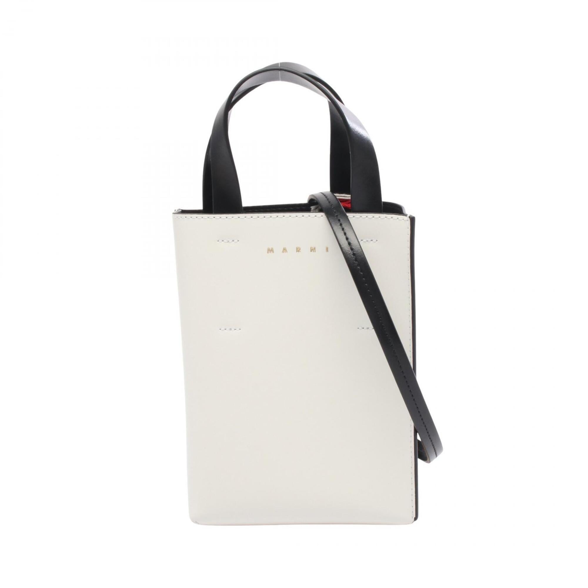 Marni Pink White Leather Handbag (Pre-Owned)