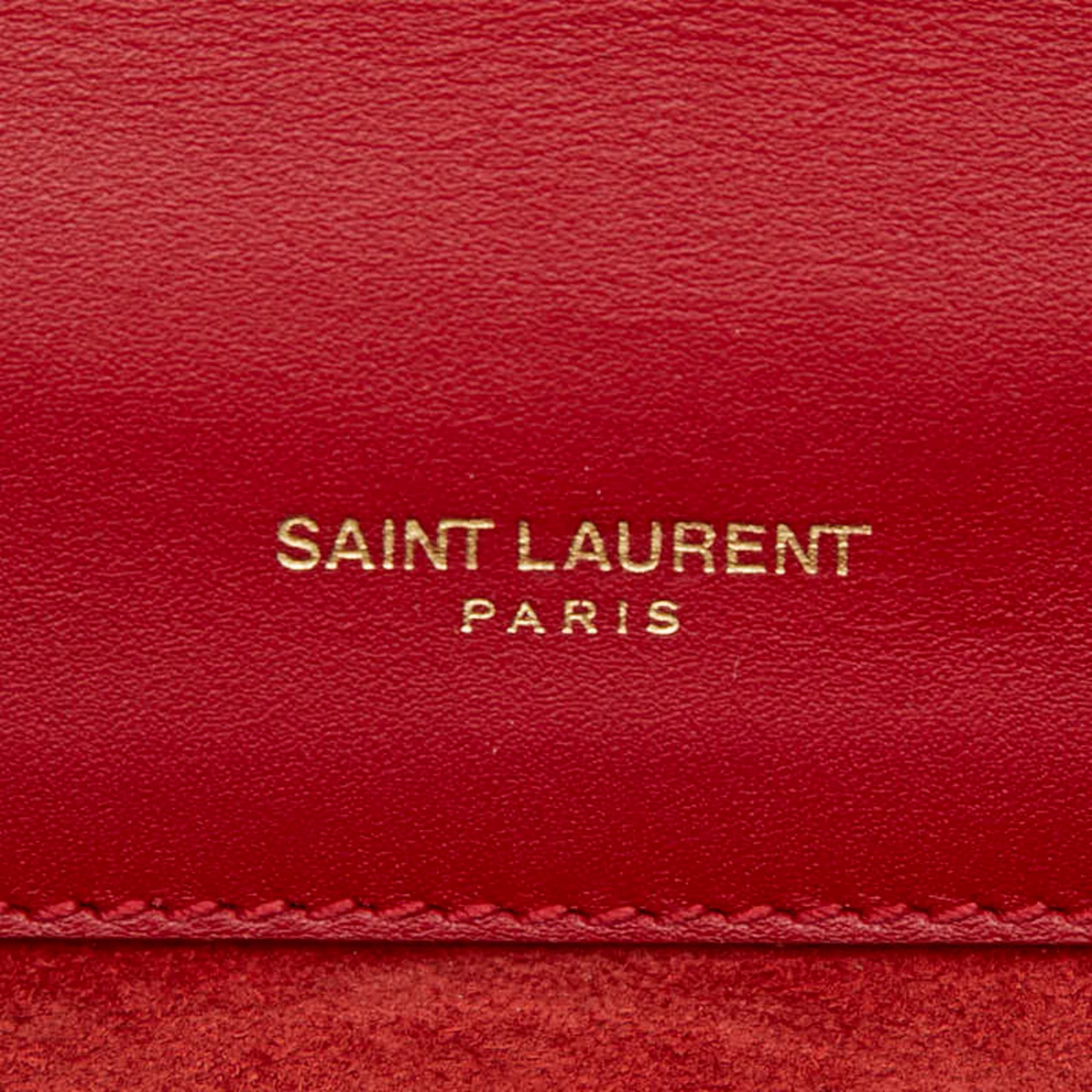Saint Laurent Red Color Leather Shoulder Bag (Pre-Owned)