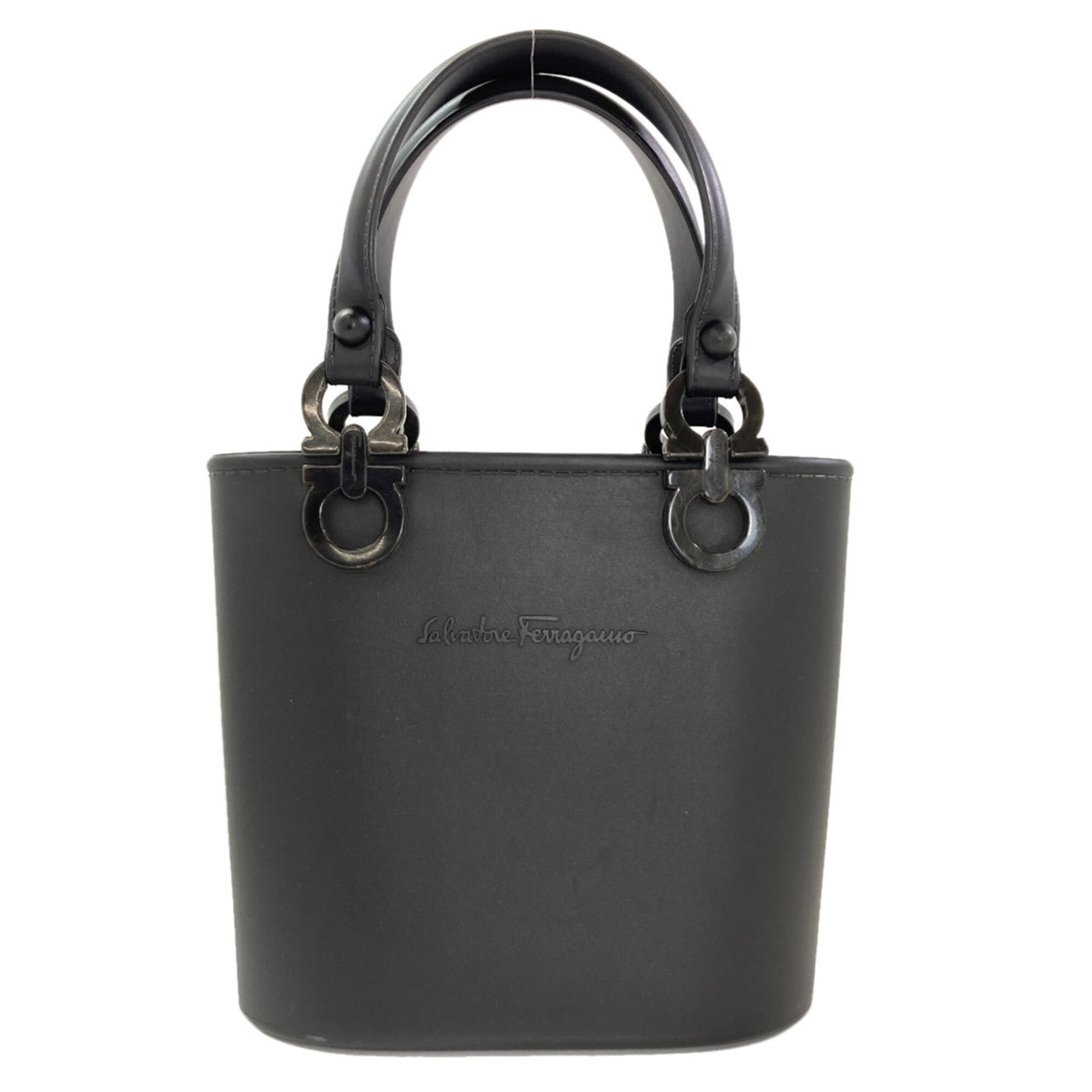 Salvatore Ferragamo Black Rubber Handbag (Pre-Owned)