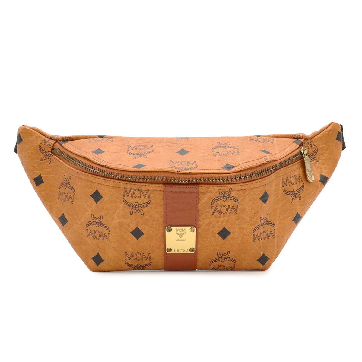 Mcm Visetos Brown Pvc Leather Pouch Sling Bag (Pre-Owned)