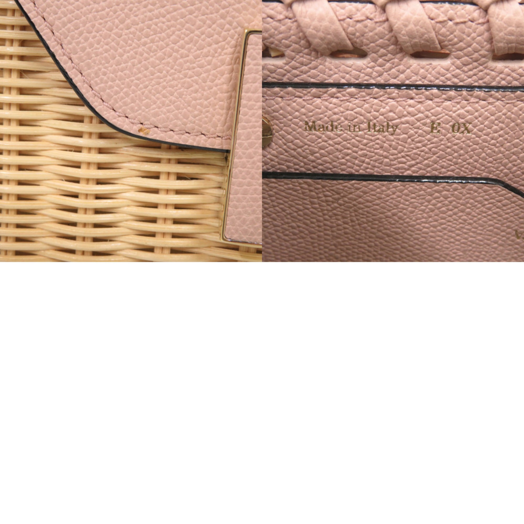 Valextra Beige Pink Leather Handbag (Pre-Owned)