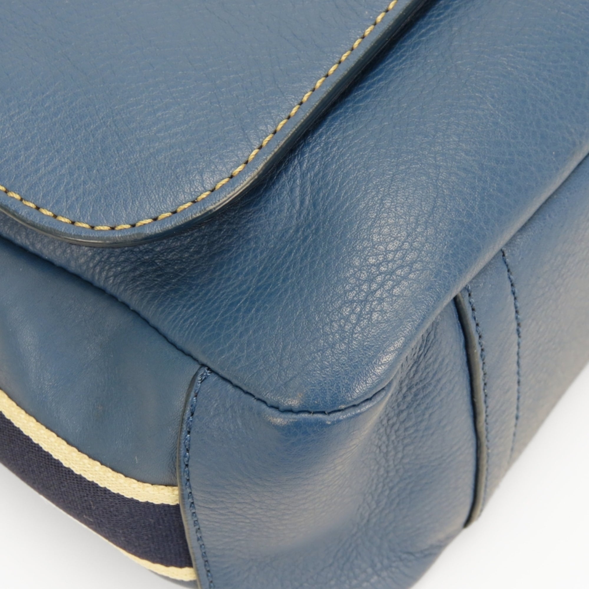 Coach Blue Leather Shoulder Bag (Pre-Owned)