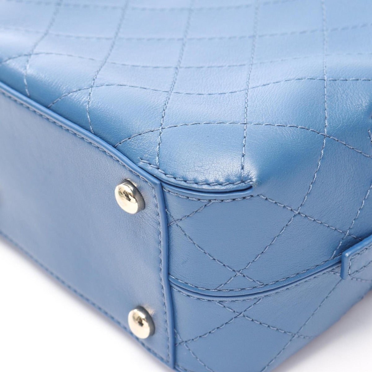 Chanel Blue Leather Handbag Shoulder Bag (Pre-Owned)