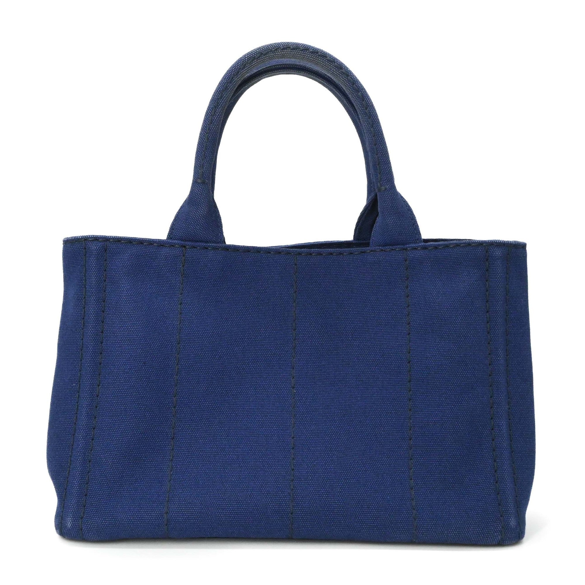 Prada Canapa Blue Canapa Handbag Tote Bag (Pre-Owned)