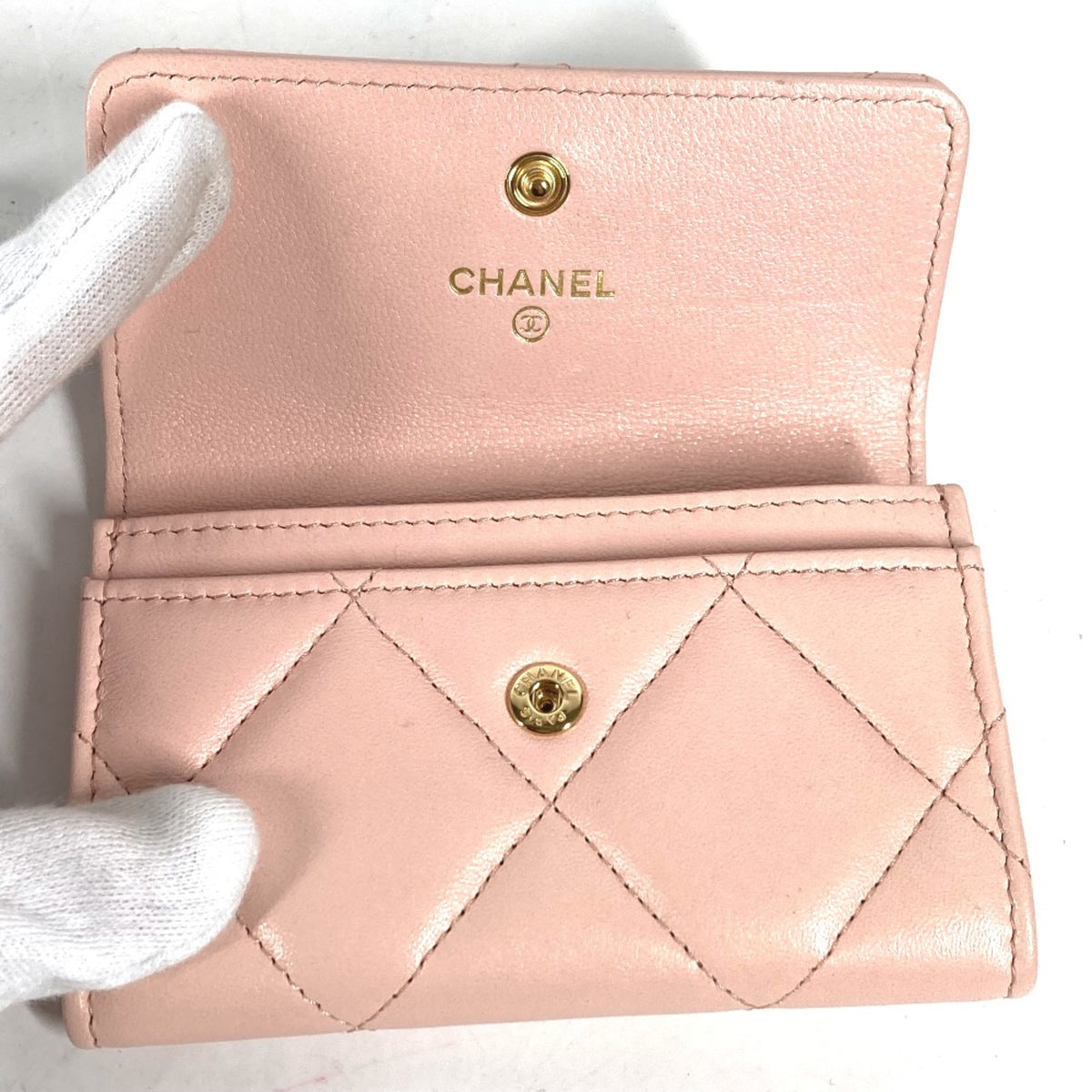 Chanel Pink Leather Coin Purse/Coin Case (Pre-Owned)